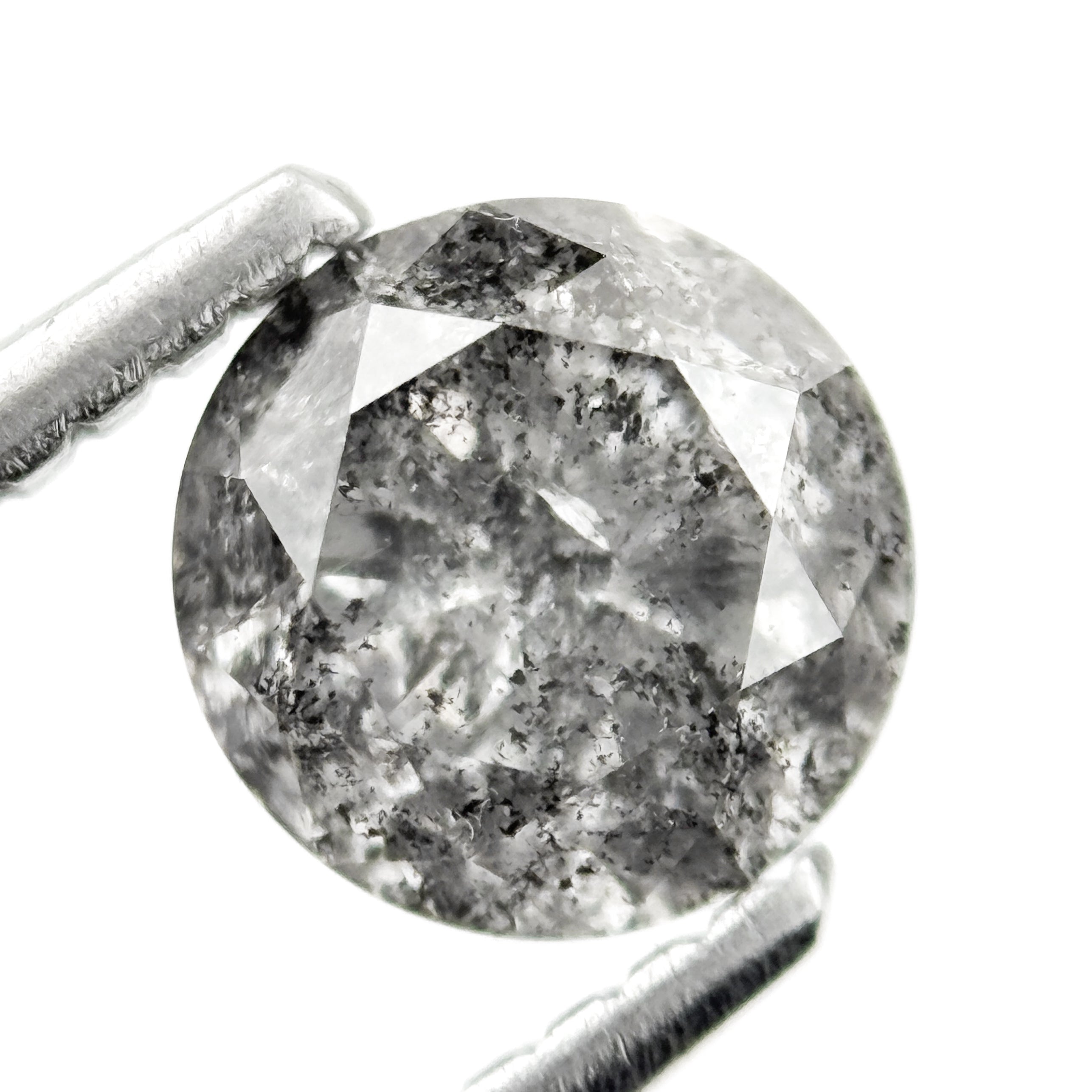 1.06 Ct Round Brilliant Cut Grey Natural Galaxy Diamond