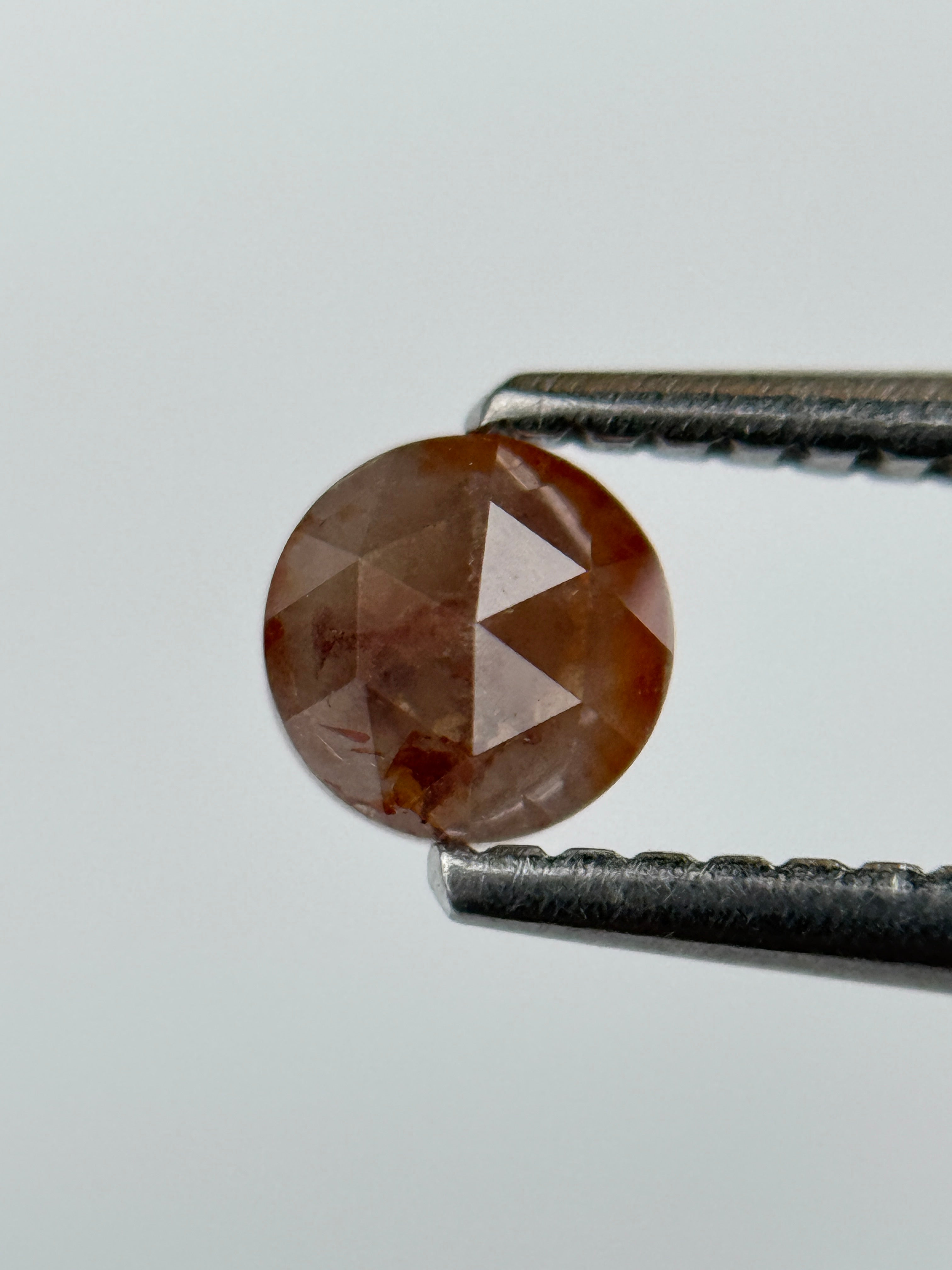 0.42 Ct Round Rose Cut Red Natural Minimal Diamond