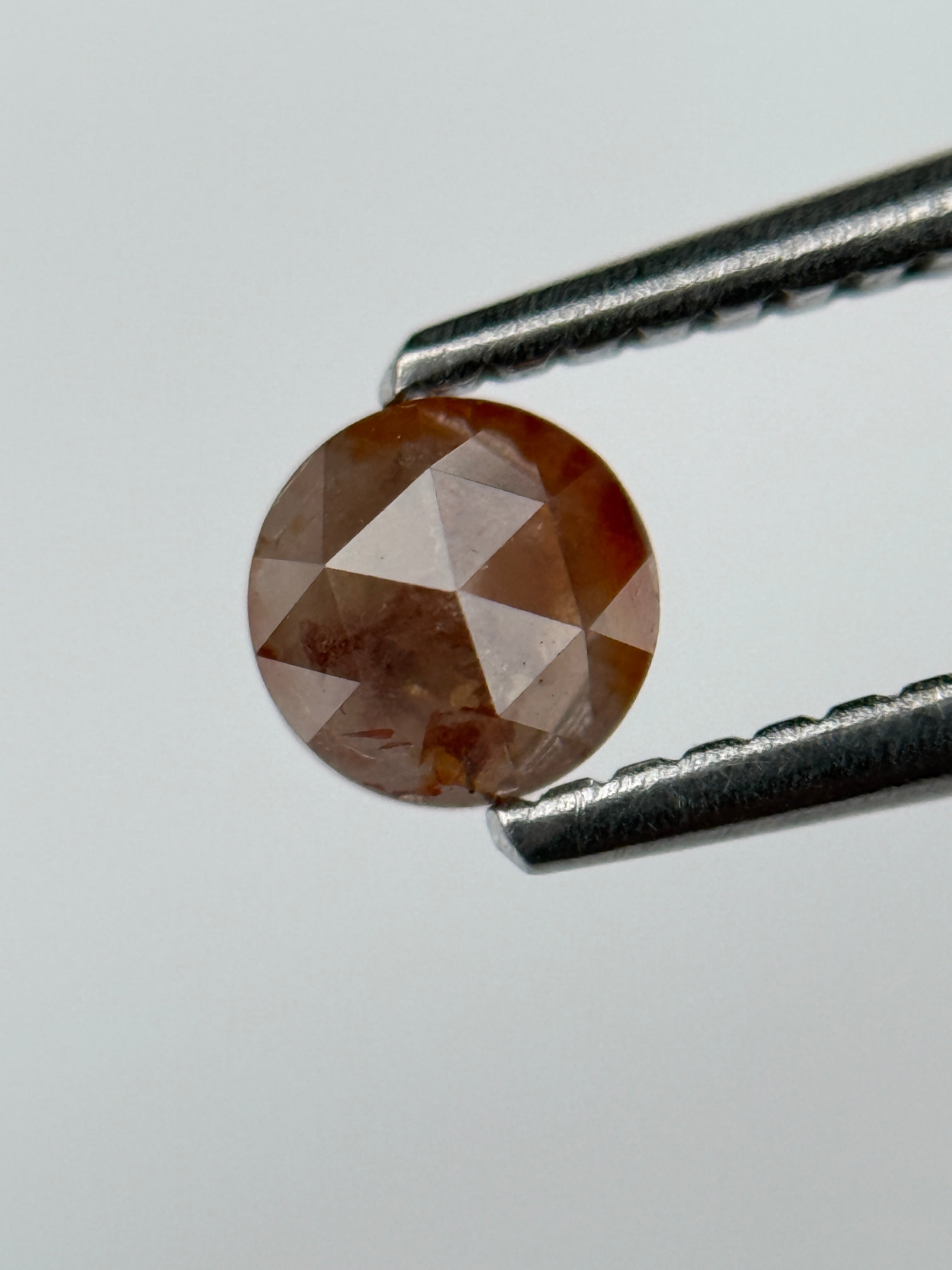 0.42 Ct Round Rose Cut Red Natural Minimal Diamond