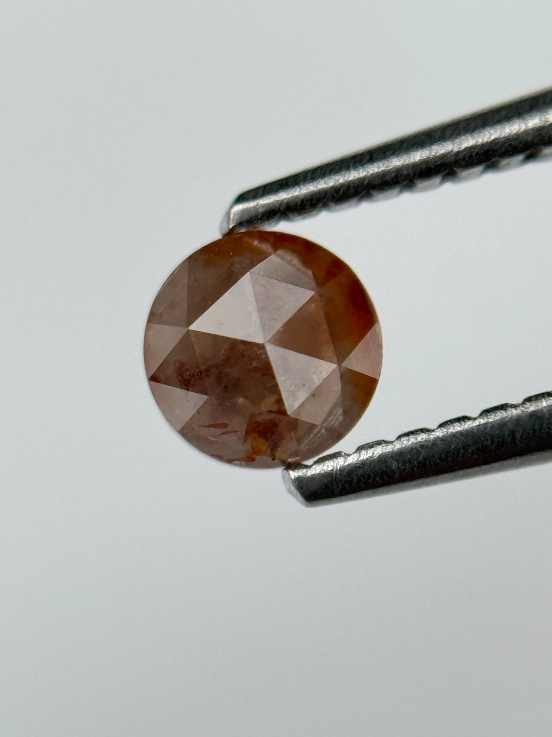 0.42 Ct Round Rose Cut Red Natural Minimal Diamond