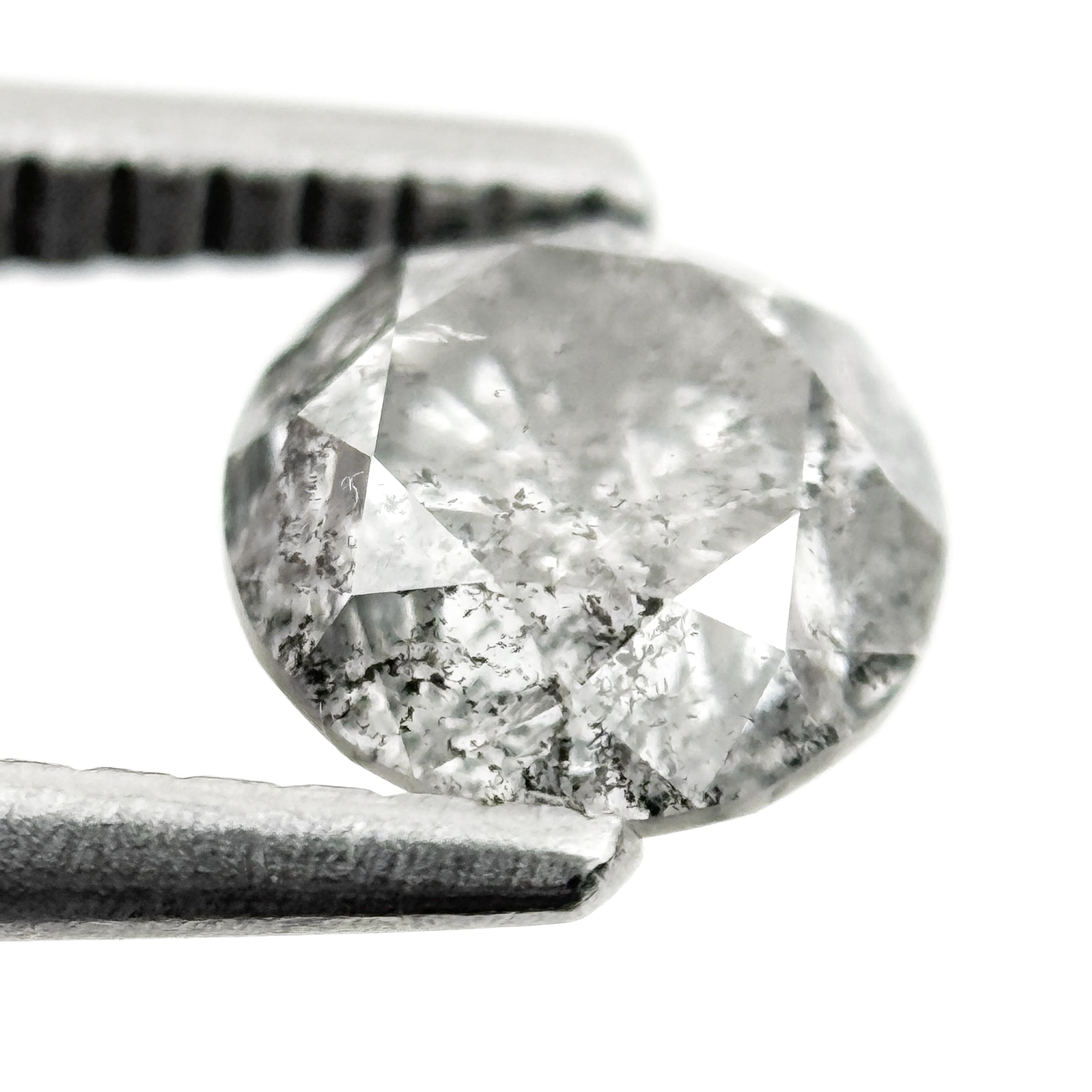 1.06 Ct Round Brilliant Cut Grey Natural Galaxy Diamond