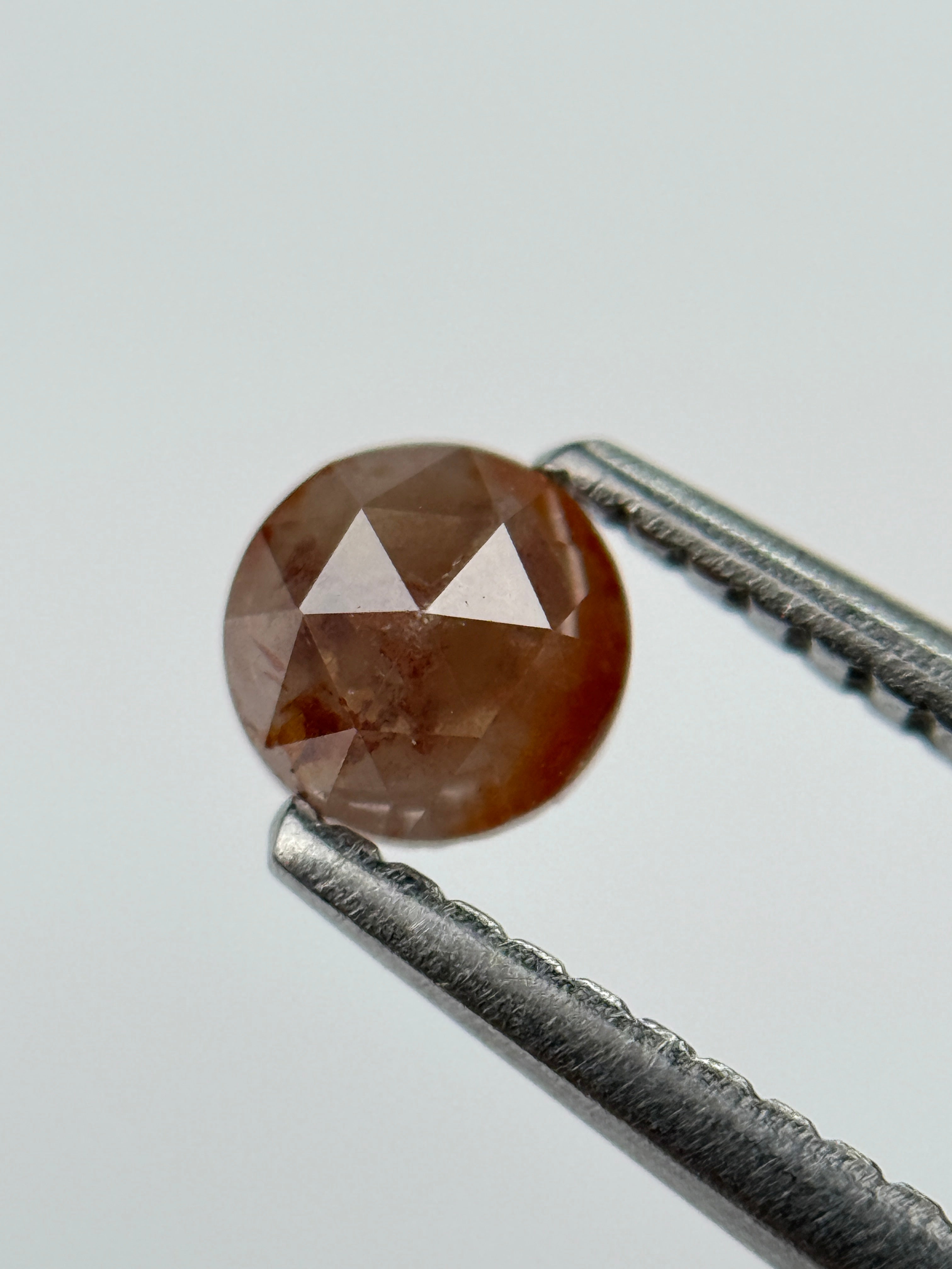 0.42 Ct Round Rose Cut Red Natural Minimal Diamond