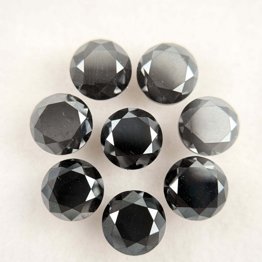 1.0 Ct Round Brilliant Cut Black Natural Diamond Pair