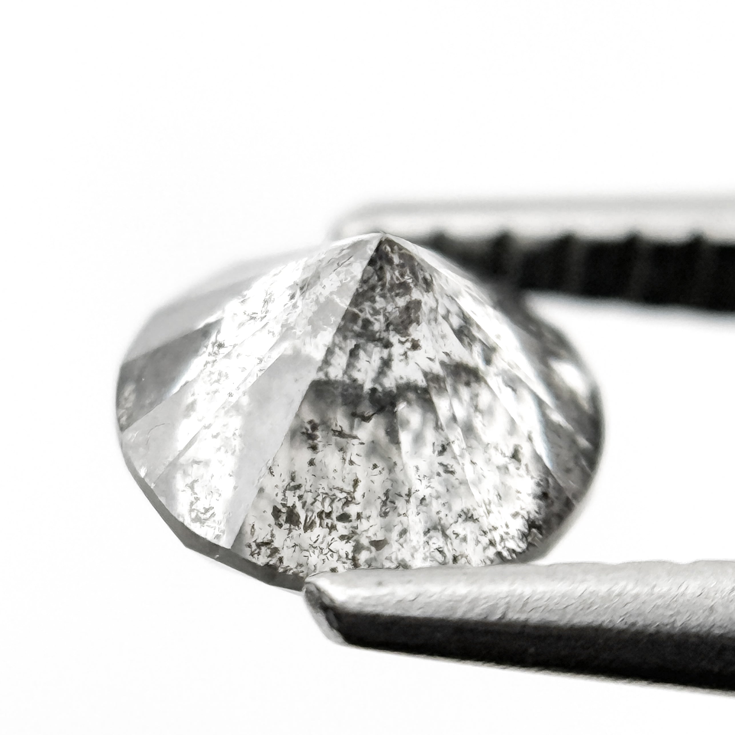 1.06 Ct Round Brilliant Cut Grey Natural Galaxy Diamond