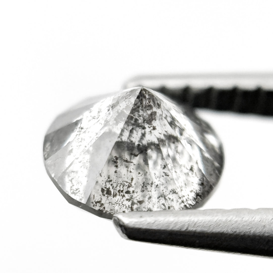1.06 Ct Round Brilliant Cut Grey Natural Galaxy Diamond