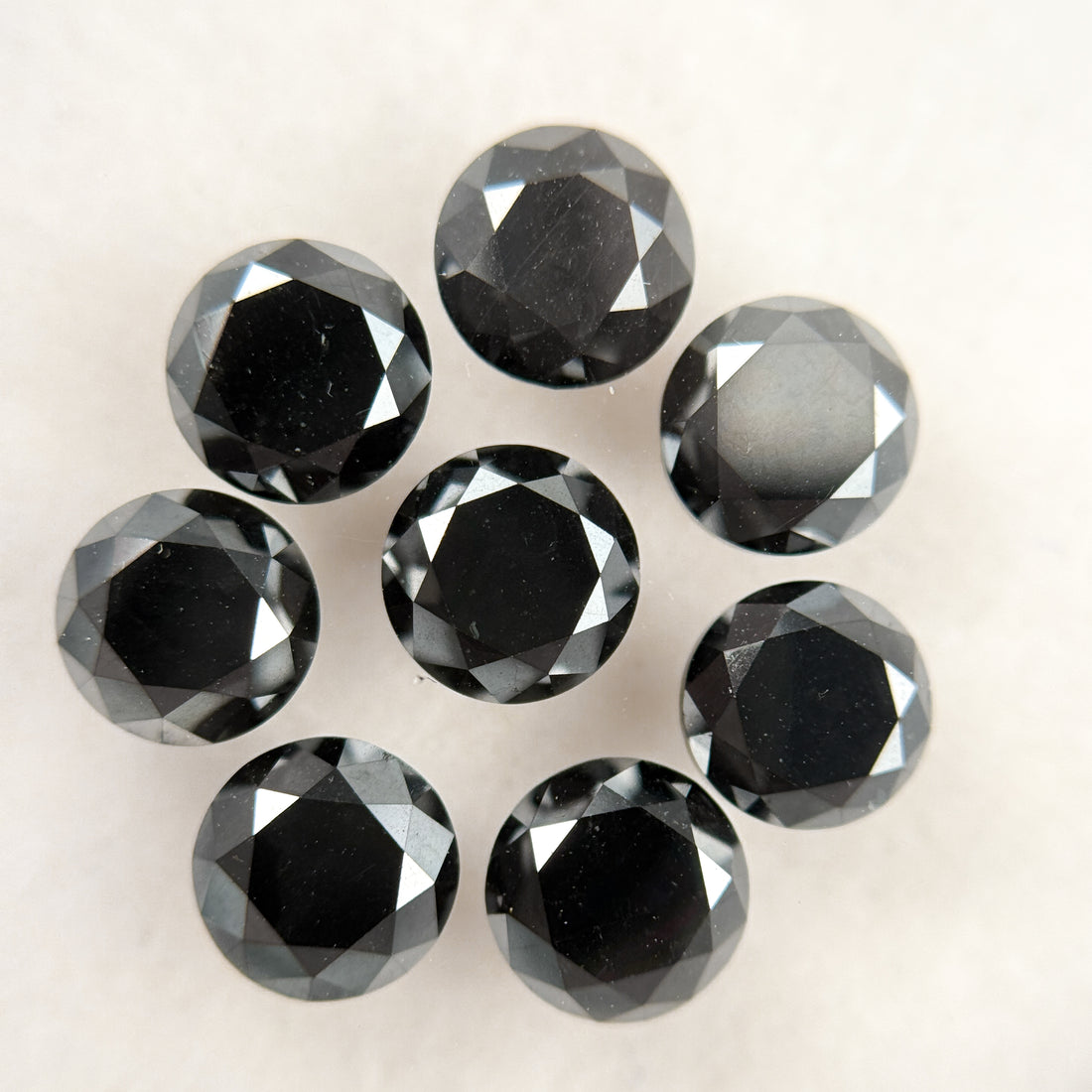 0.35 Ct Round Brilliant Cut Black Natural Galaxy Diamond