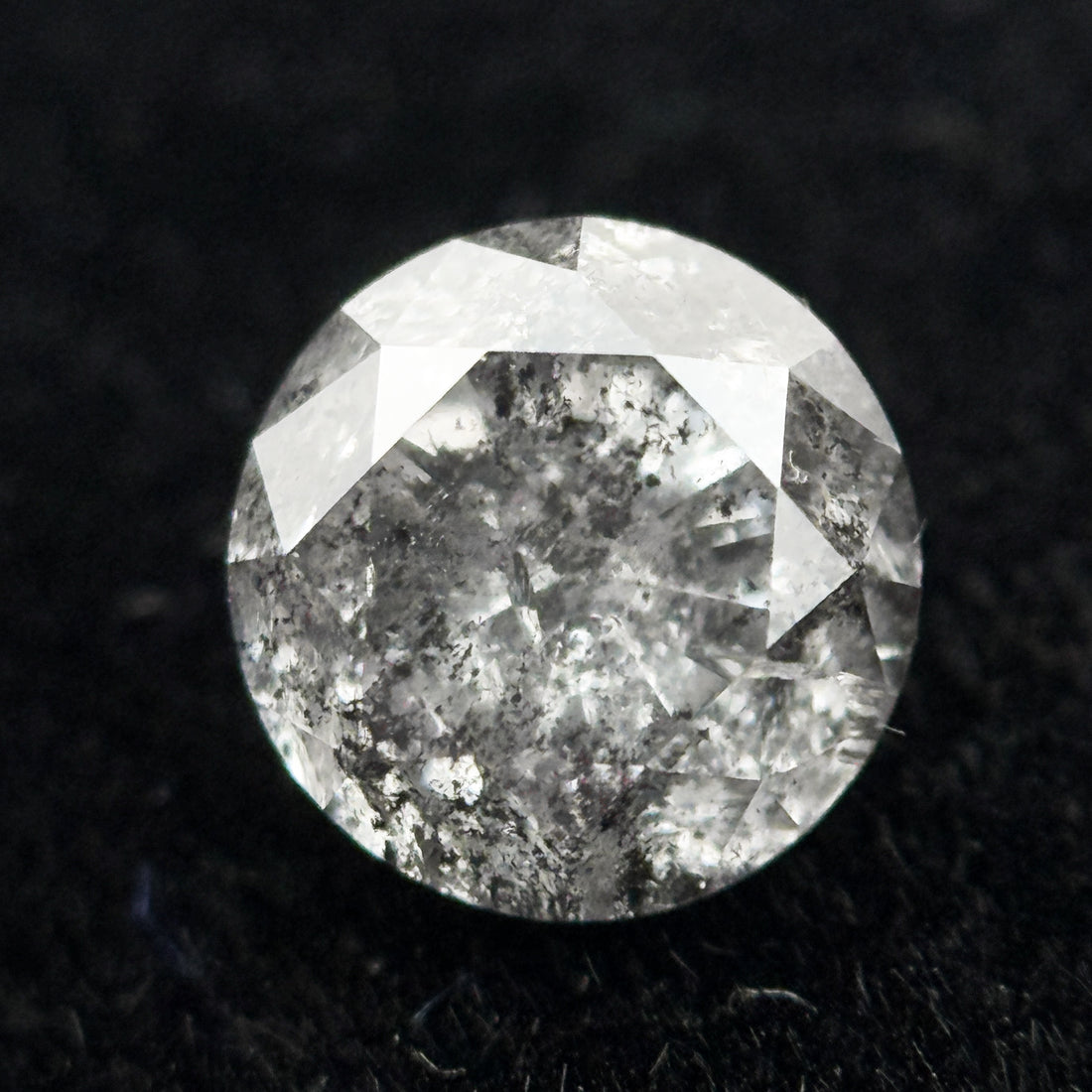 1.06 Ct Round Brilliant Cut Grey Natural Galaxy Diamond