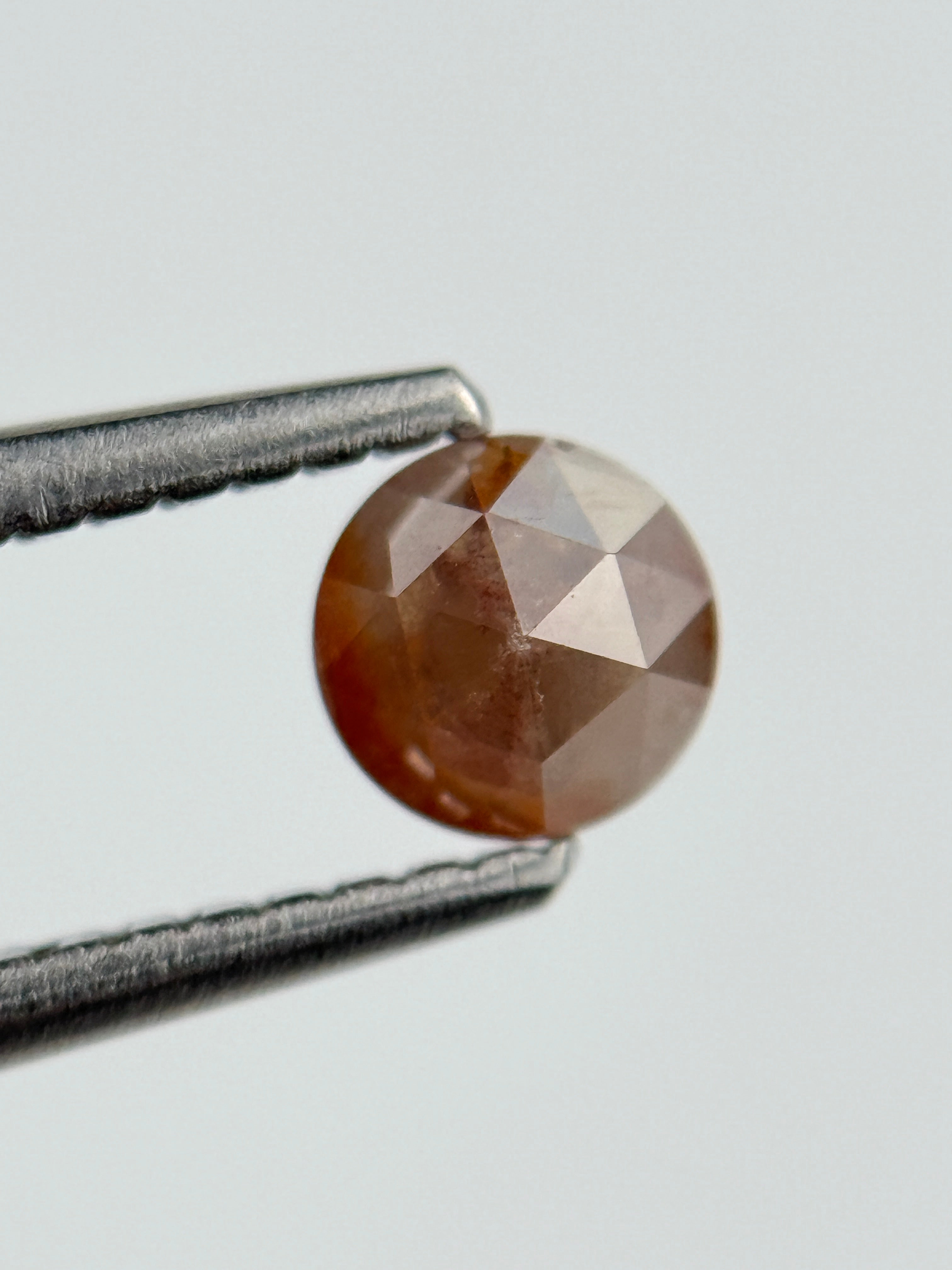 0.42 Ct Round Rose Cut Red Natural Minimal Diamond
