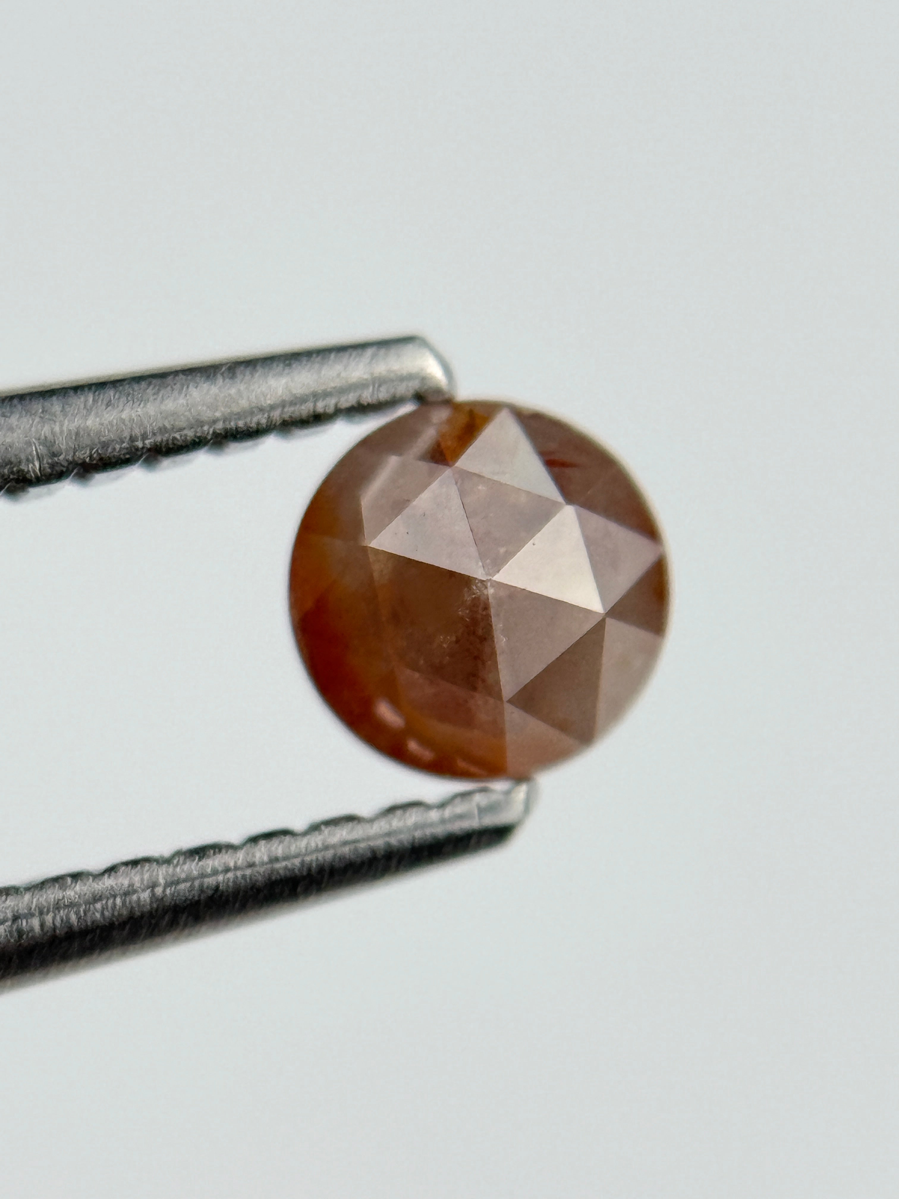 0.42 Ct Round Rose Cut Red Natural Minimal Diamond