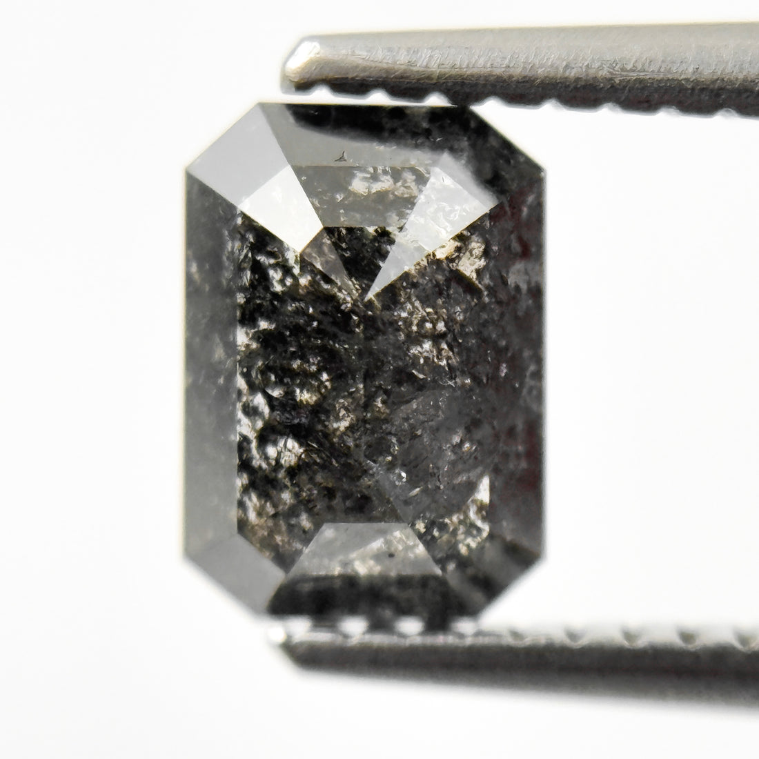 1.24 Ct Emerald Rose Cut Grey Natural Fancy Salt and Pepper Diamond