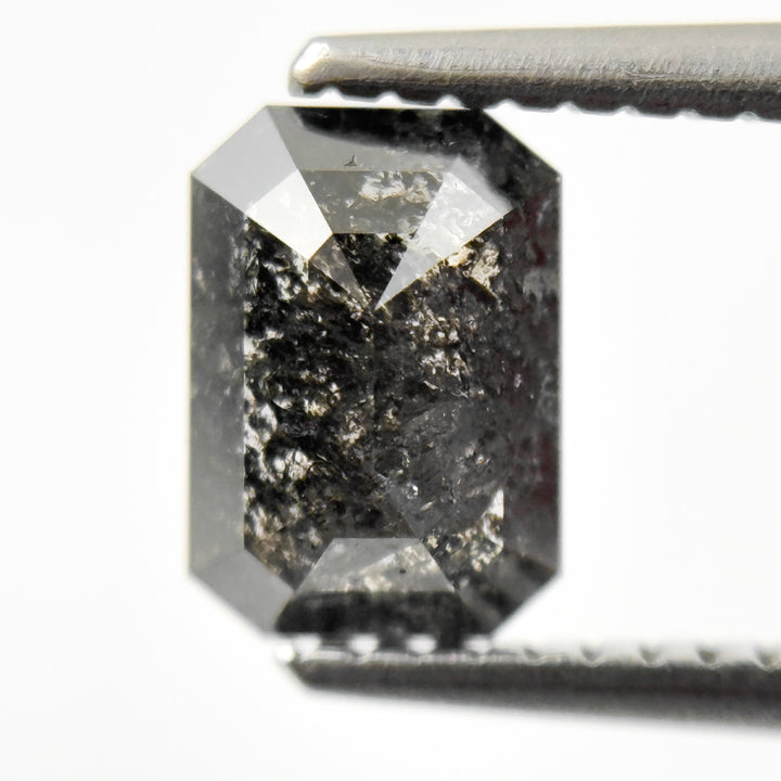 1.24 Ct Emerald Rose Cut Grey Natural Fancy Salt and Pepper Diamond