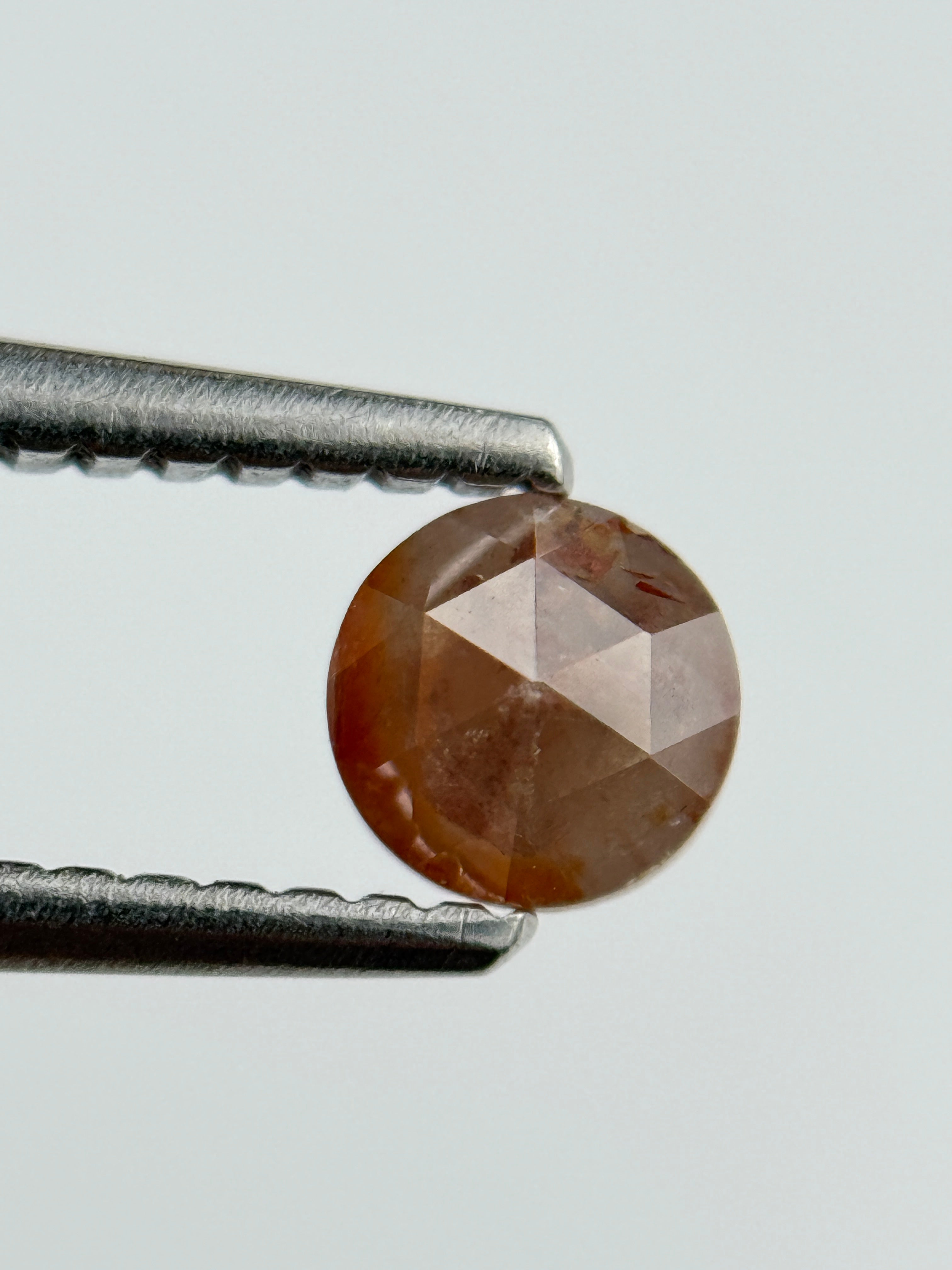0.42 Ct Round Rose Cut Red Natural Minimal Diamond
