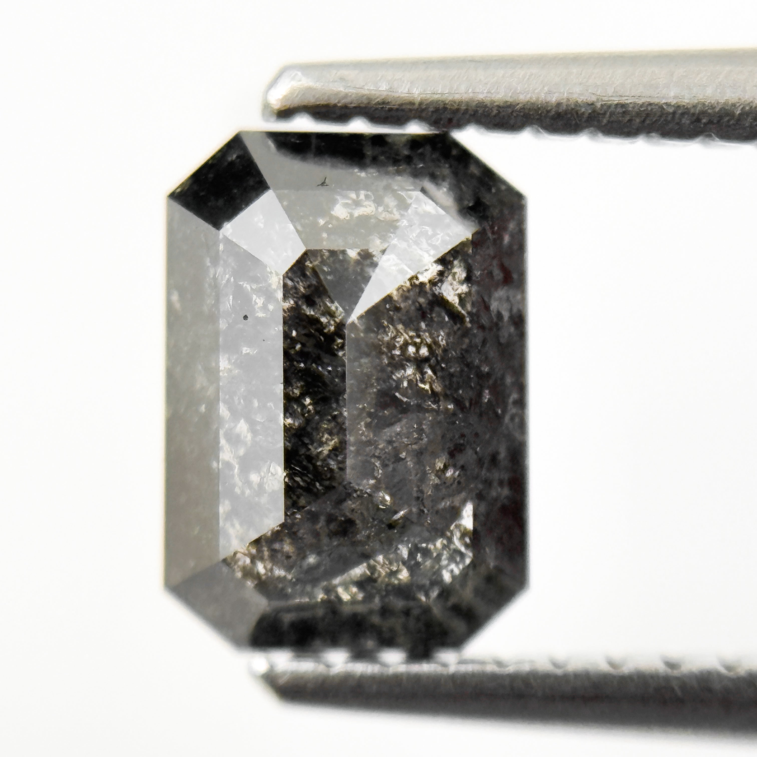 1.24 Ct Emerald Rose Cut Grey Natural Fancy Salt and Pepper Diamond