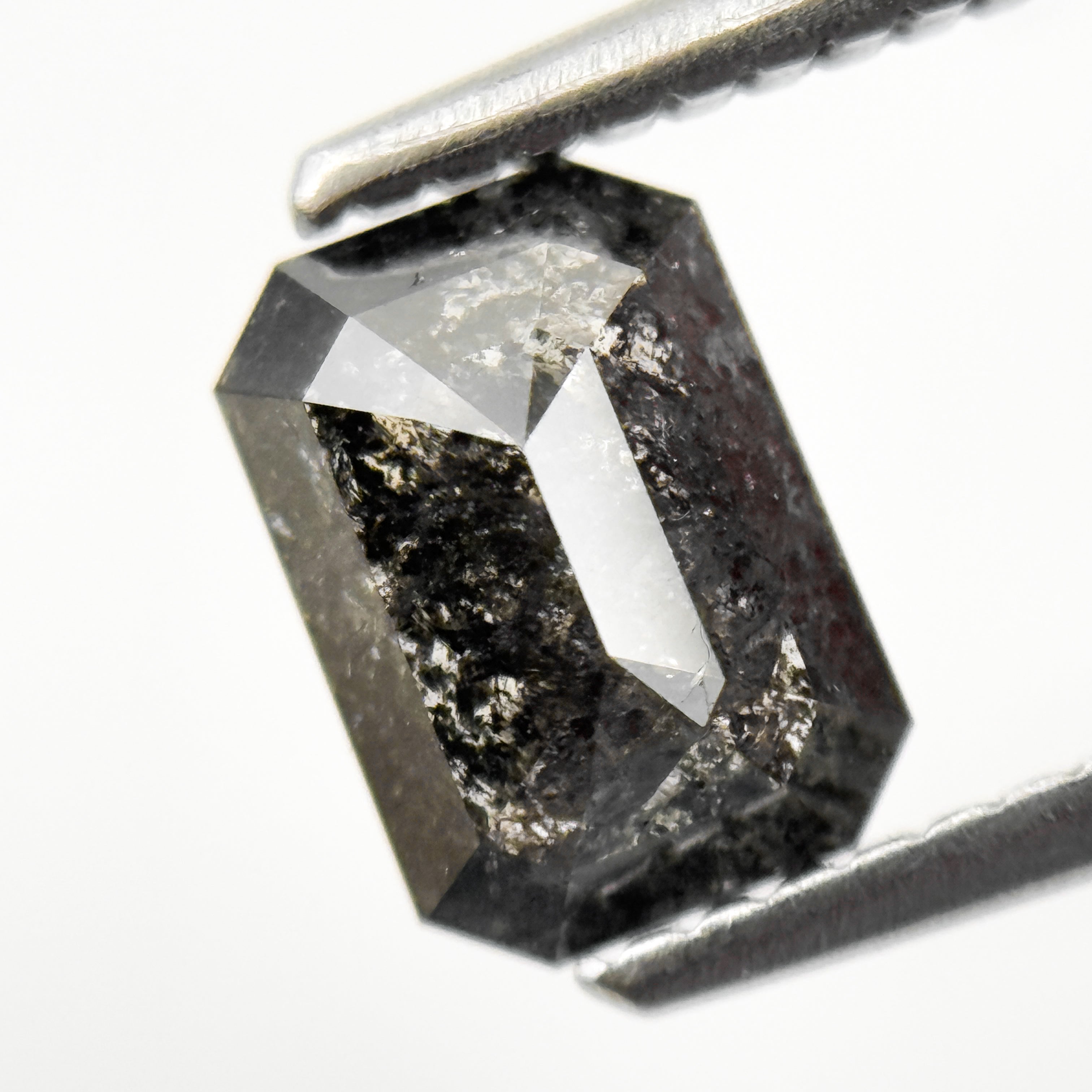 1.24 Ct Emerald Rose Cut Grey Natural Fancy Salt and Pepper Diamond