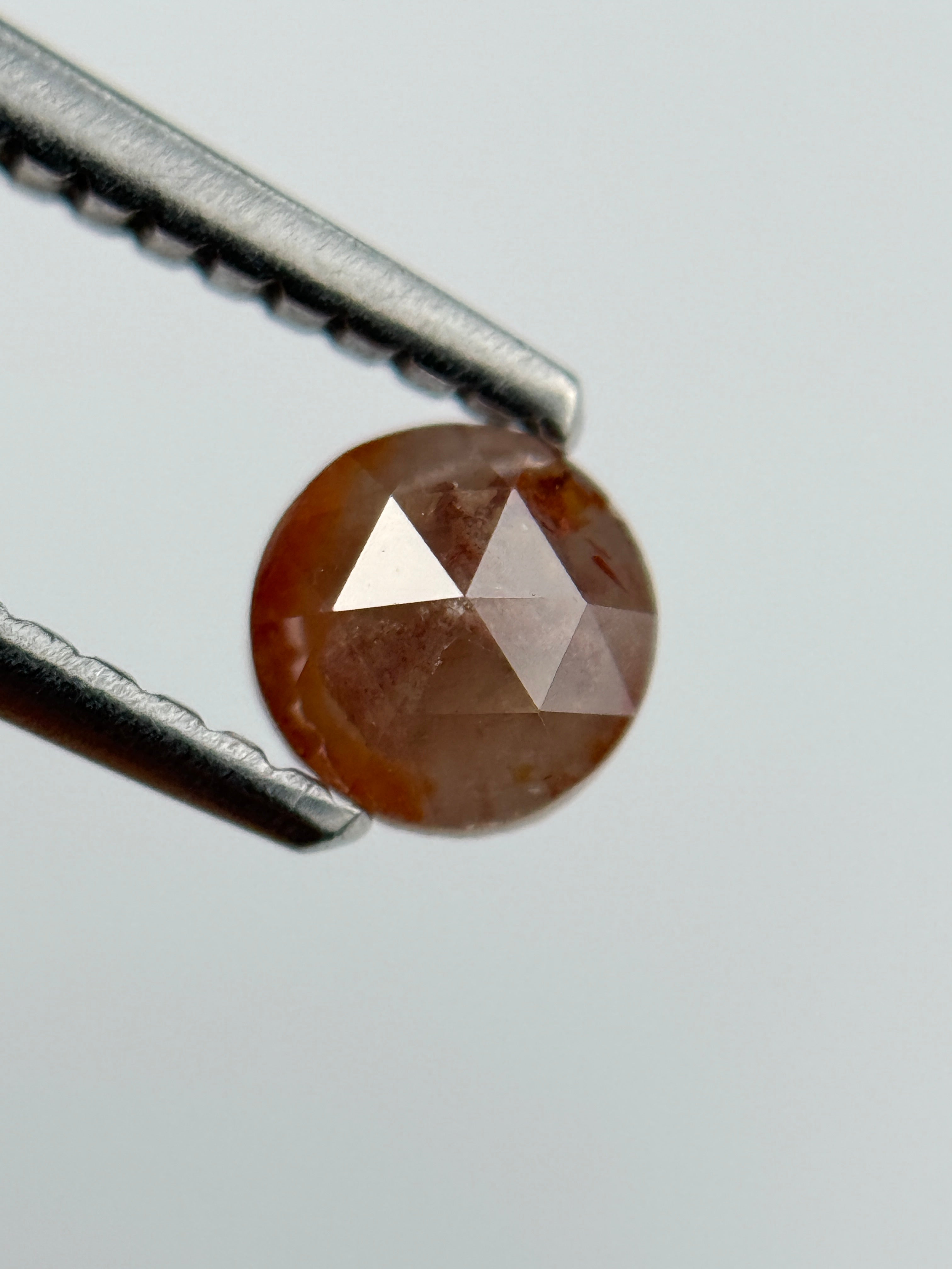 0.42 Ct Round Rose Cut Red Natural Minimal Diamond