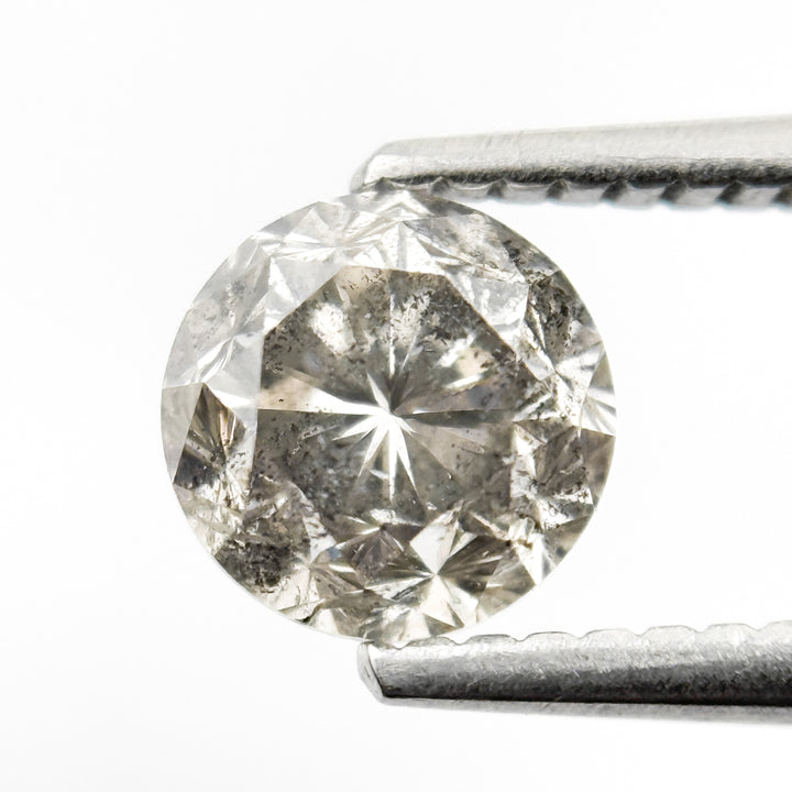 1.16 Ct Round Brilliant Cut Grey Natural Salt and Pepper Diamond