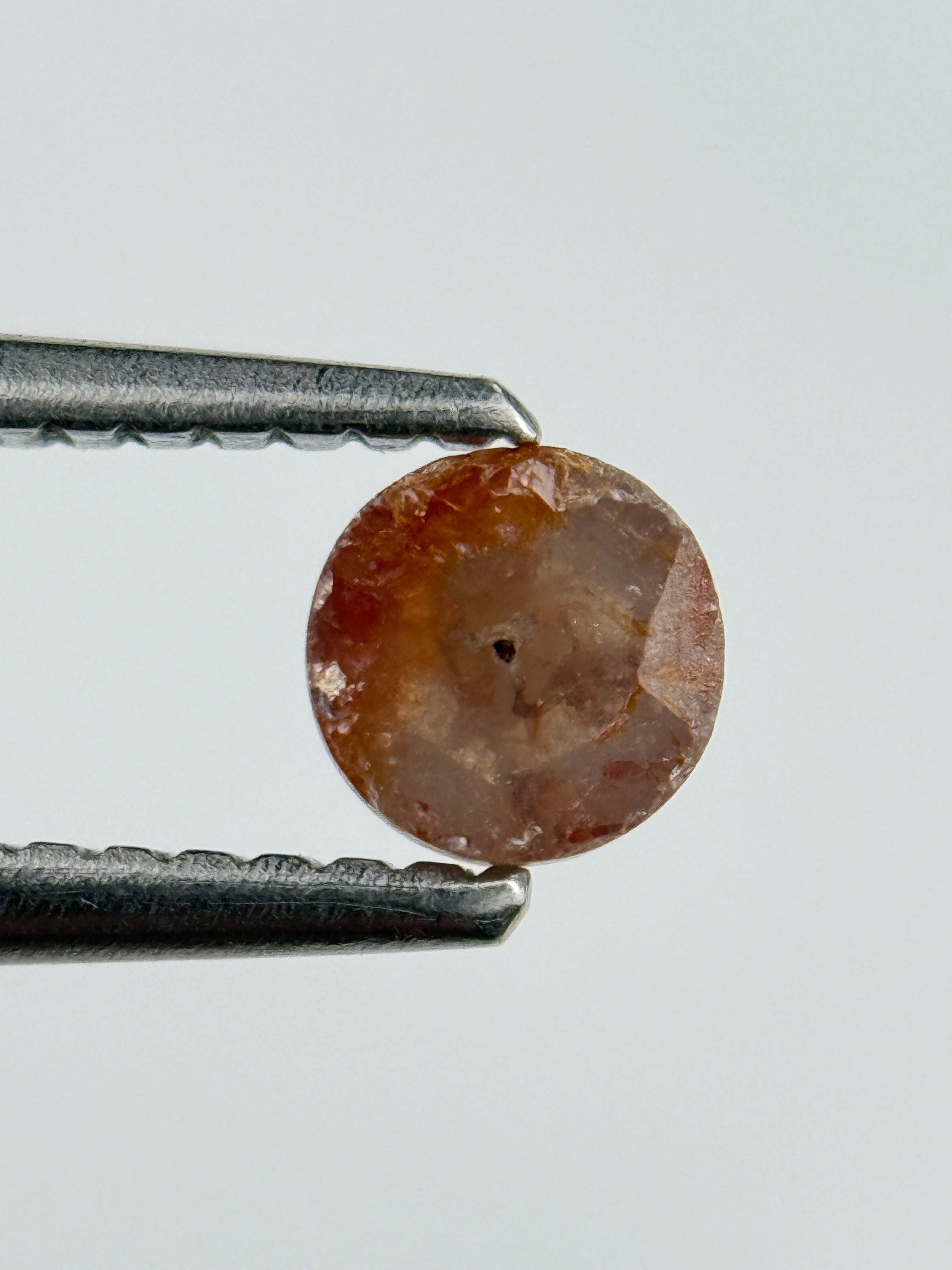 0.42 Ct Round Rose Cut Red Natural Minimal Diamond