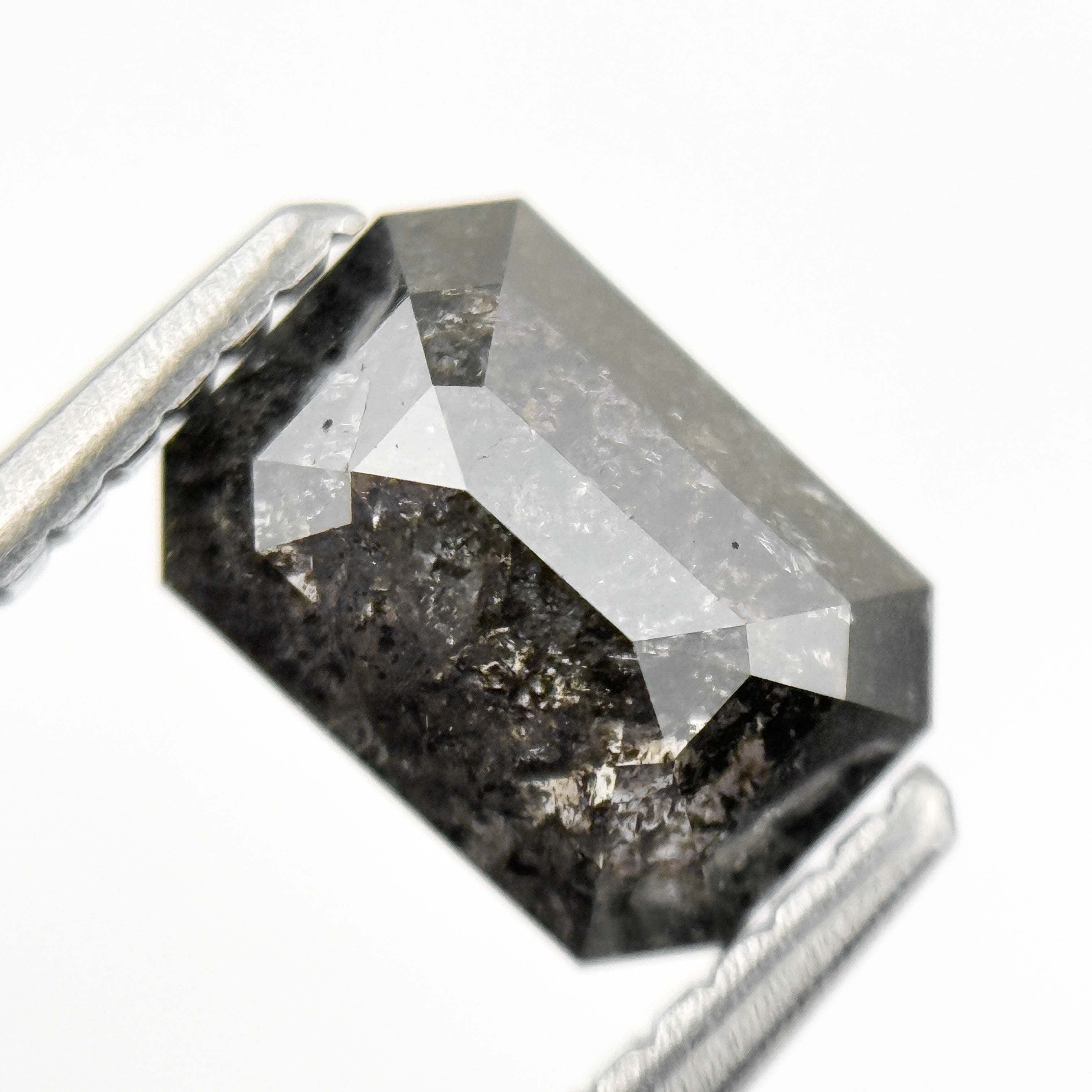 1.24 Ct Emerald Rose Cut Grey Natural Fancy Salt and Pepper Diamond