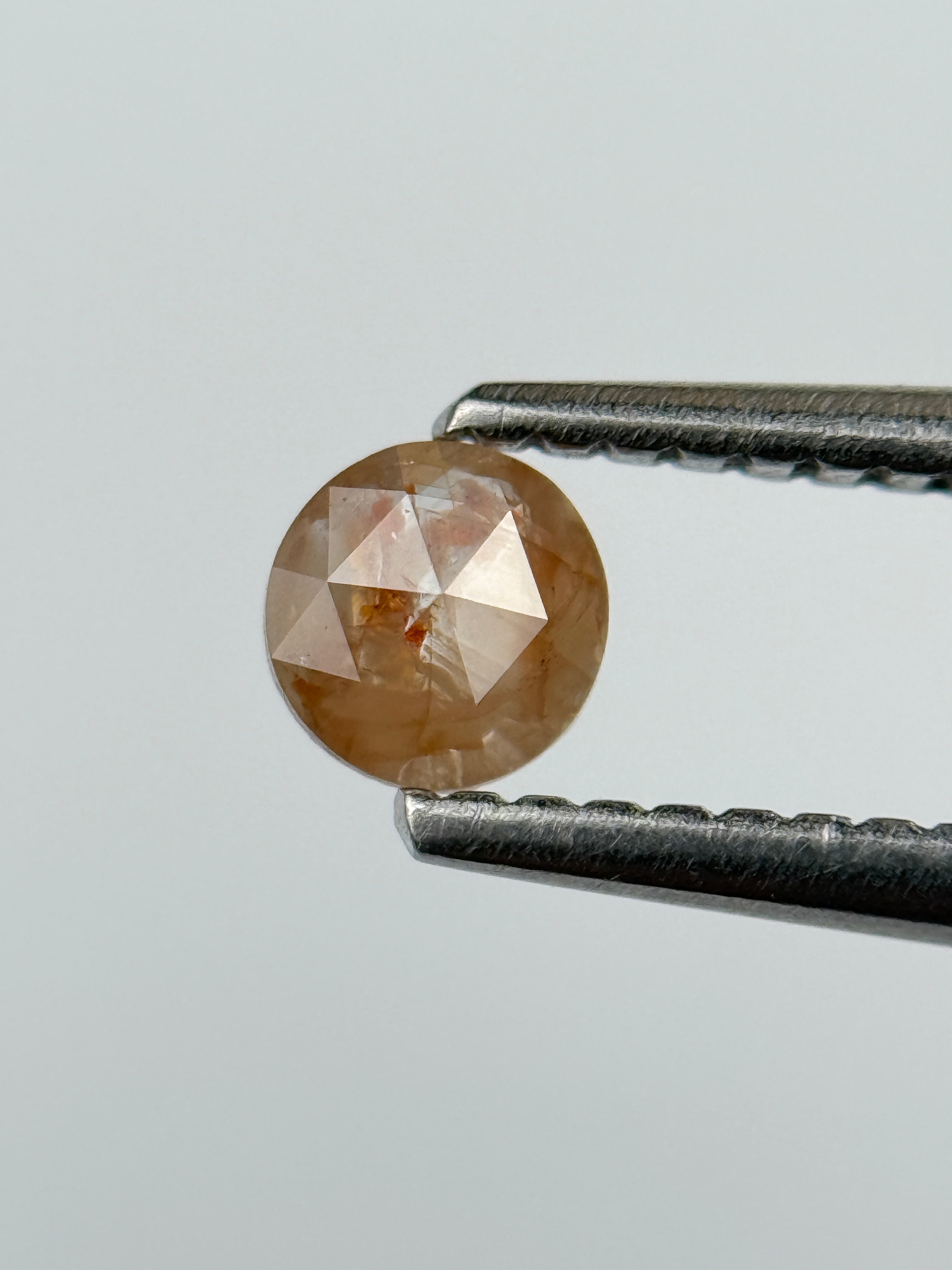 0.22 Ct Round Rose Cut Peach Natural Salt and Pepper Diamond