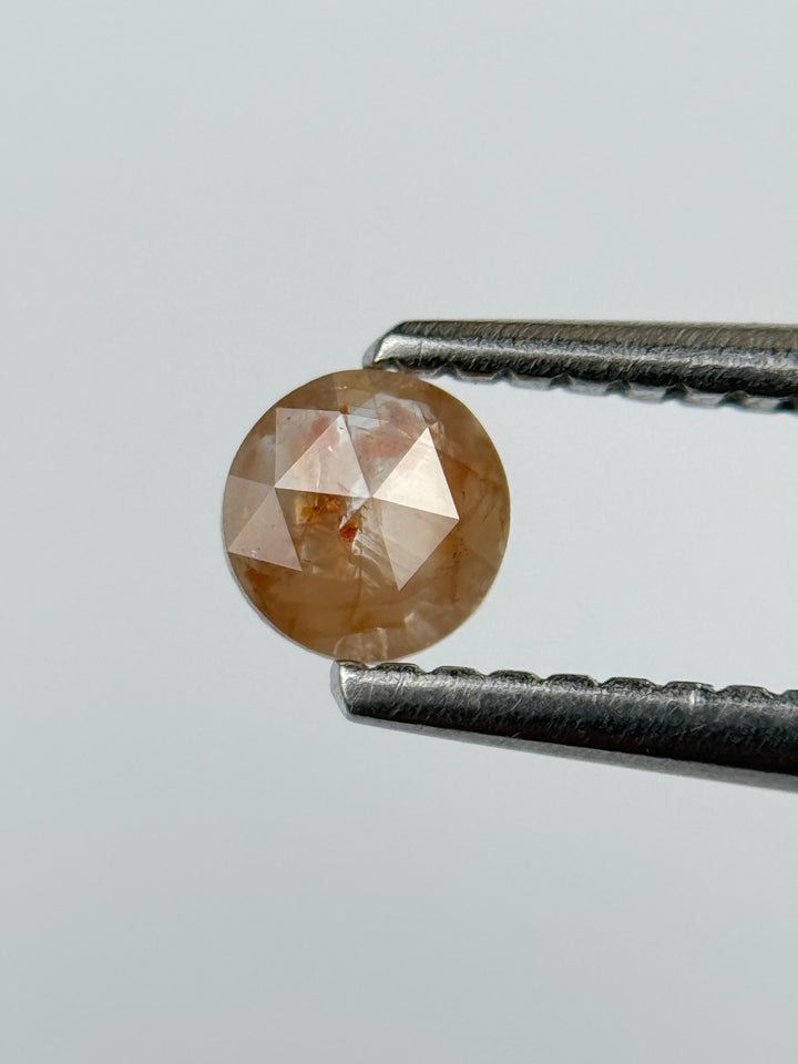 0.22 Ct Round Rose Cut Peach Natural Salt and Pepper Diamond