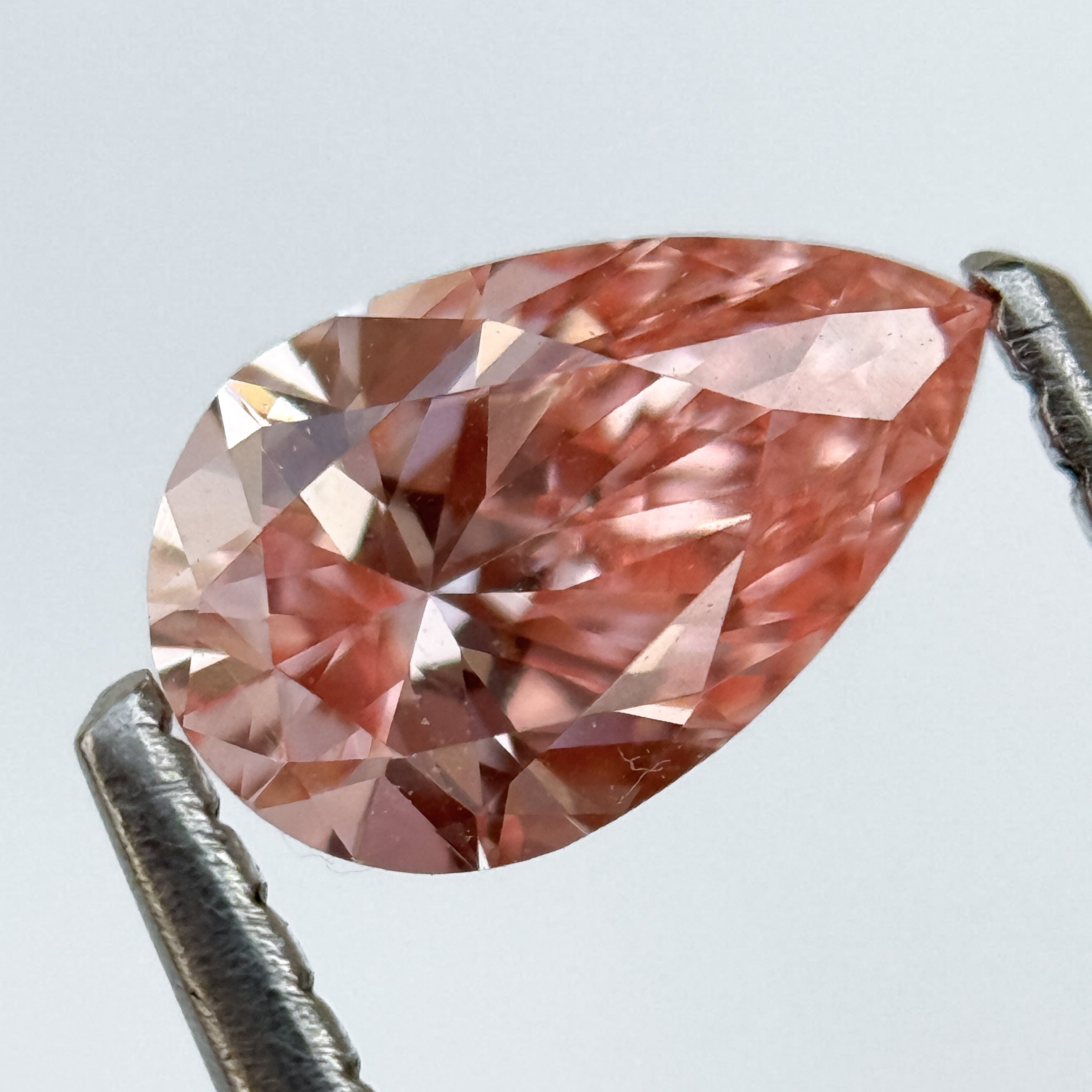 0.80 Ct Pear Brilliant Cut Pink Lab Grown Fancy Diamond