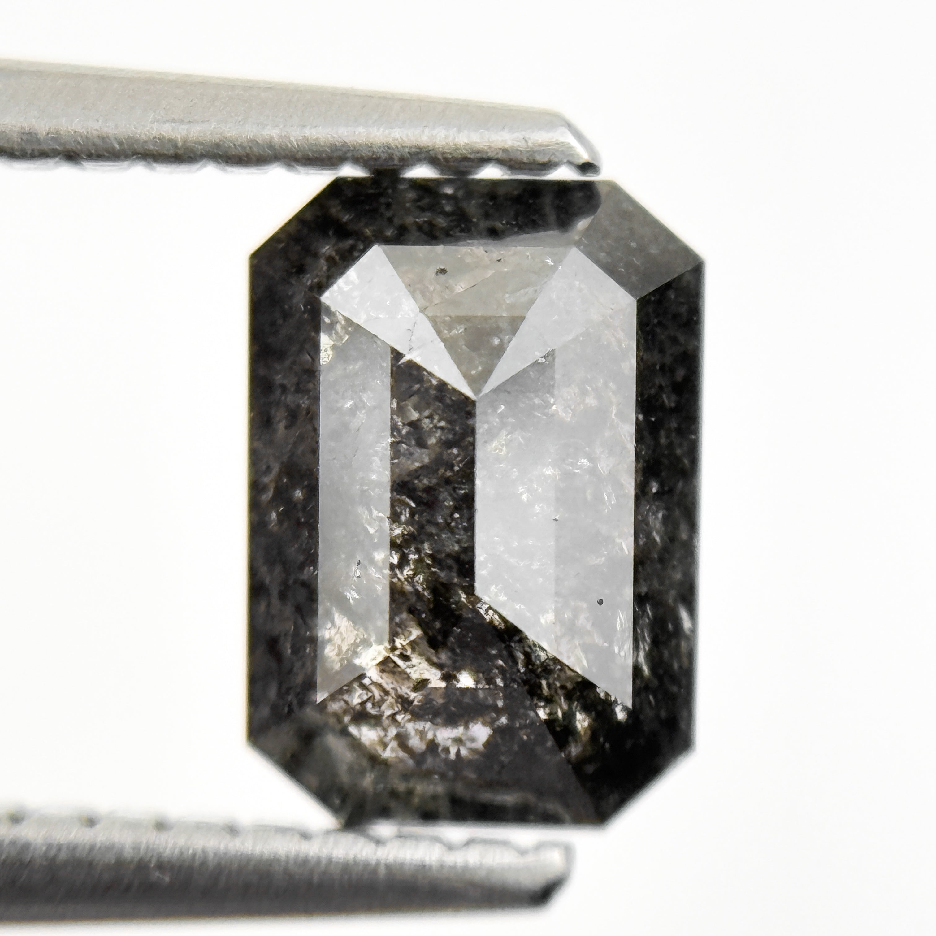 1.24 Ct Emerald Rose Cut Grey Natural Fancy Salt and Pepper Diamond
