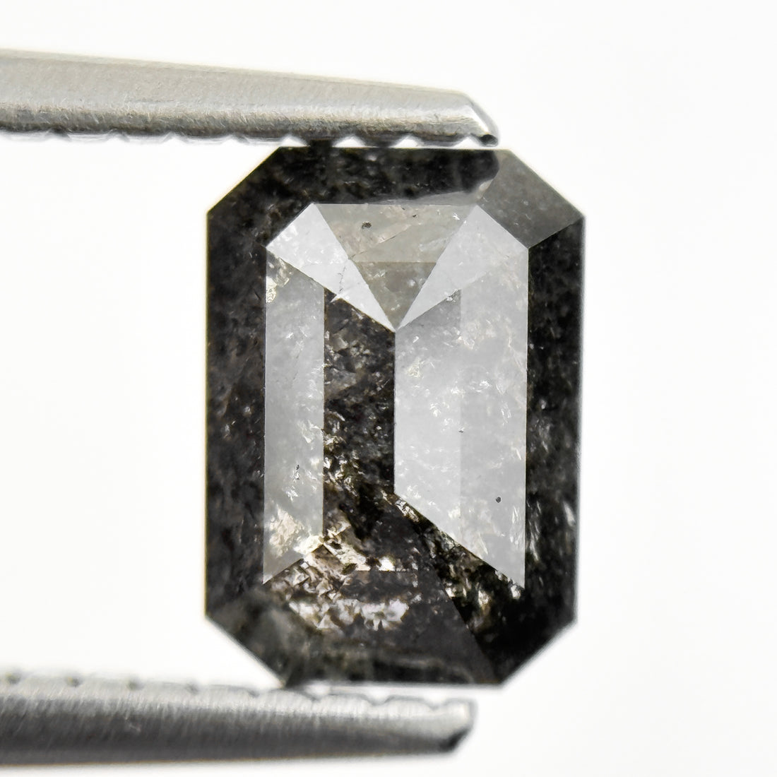 1.24 Ct Emerald Rose Cut Grey Natural Fancy Salt and Pepper Diamond