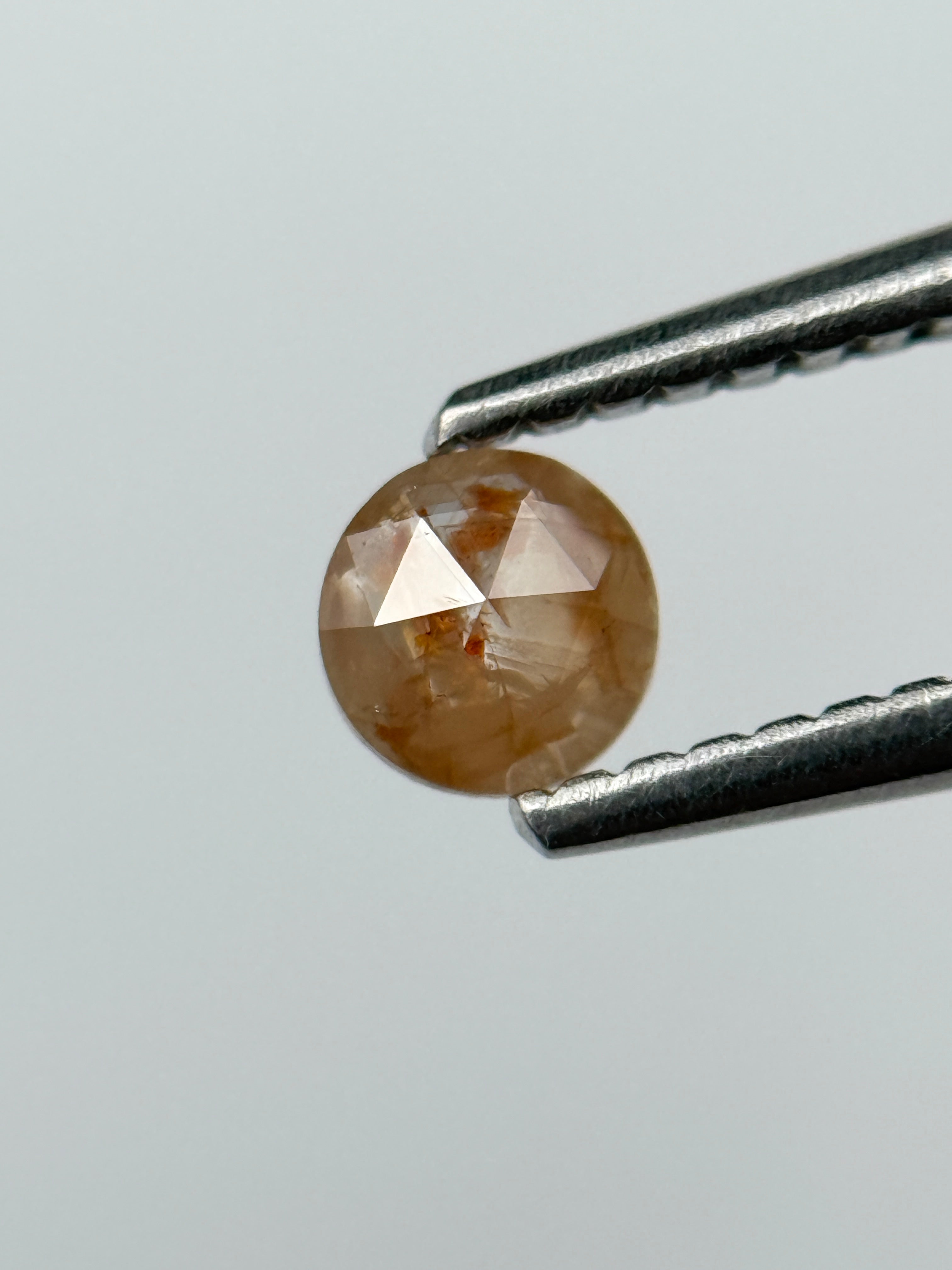 0.22 Ct Round Rose Cut Peach Natural Salt and Pepper Diamond