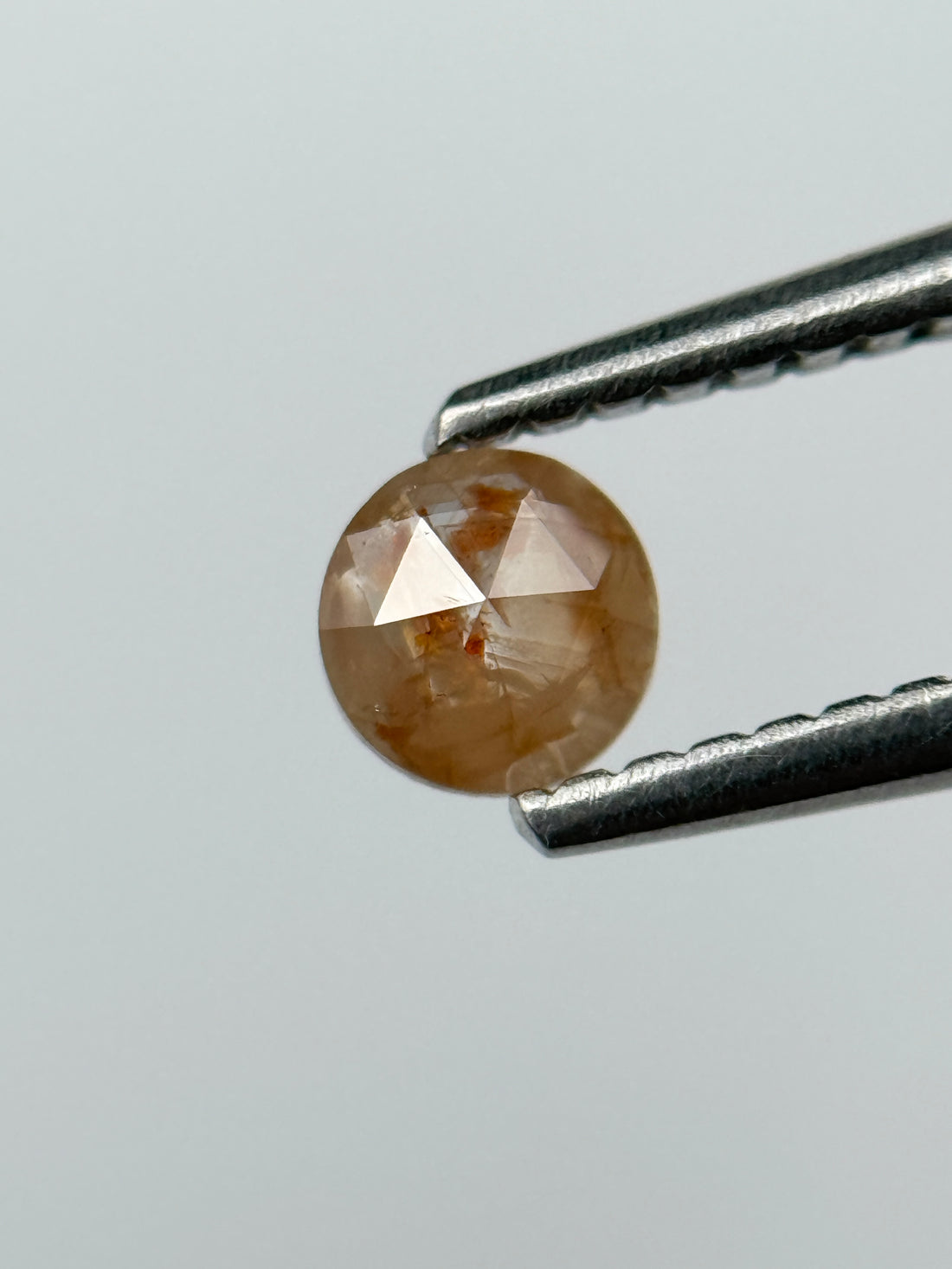 0.22 Ct Round Rose Cut Peach Natural Salt and Pepper Diamond