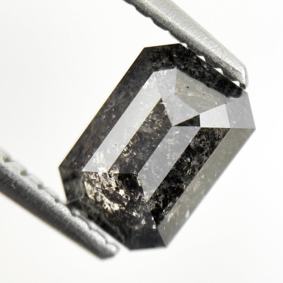 1.24 Ct Emerald Rose Cut Grey Natural Fancy Salt and Pepper Diamond
