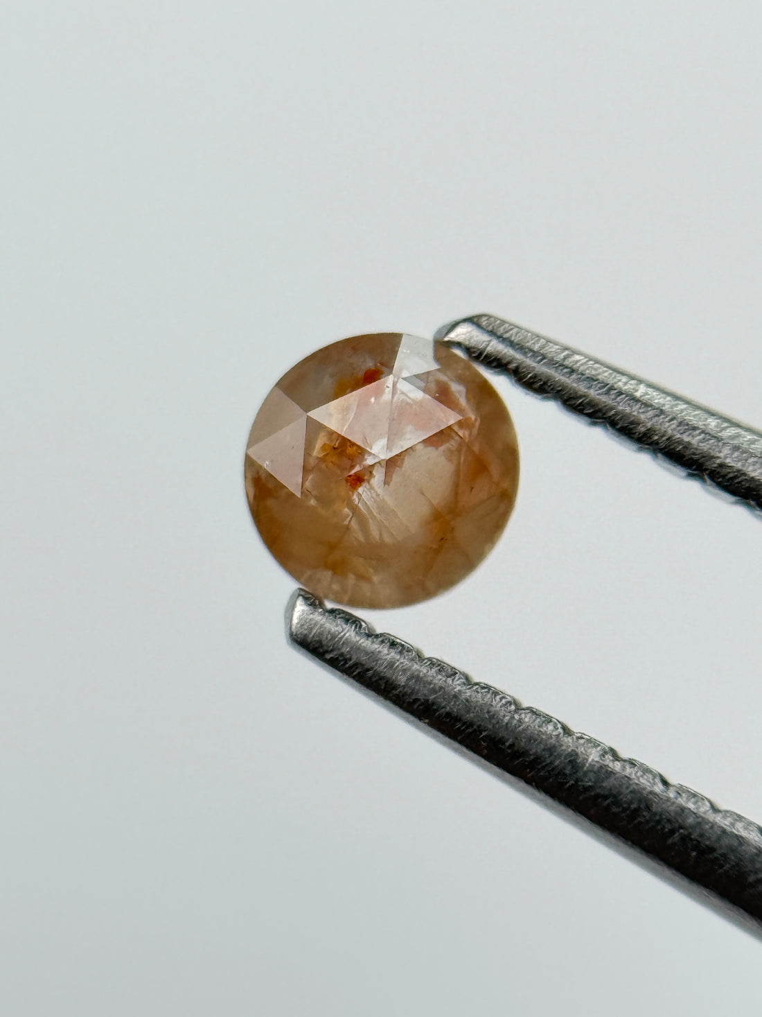 0.22 Ct Round Rose Cut Peach Natural Salt and Pepper Diamond