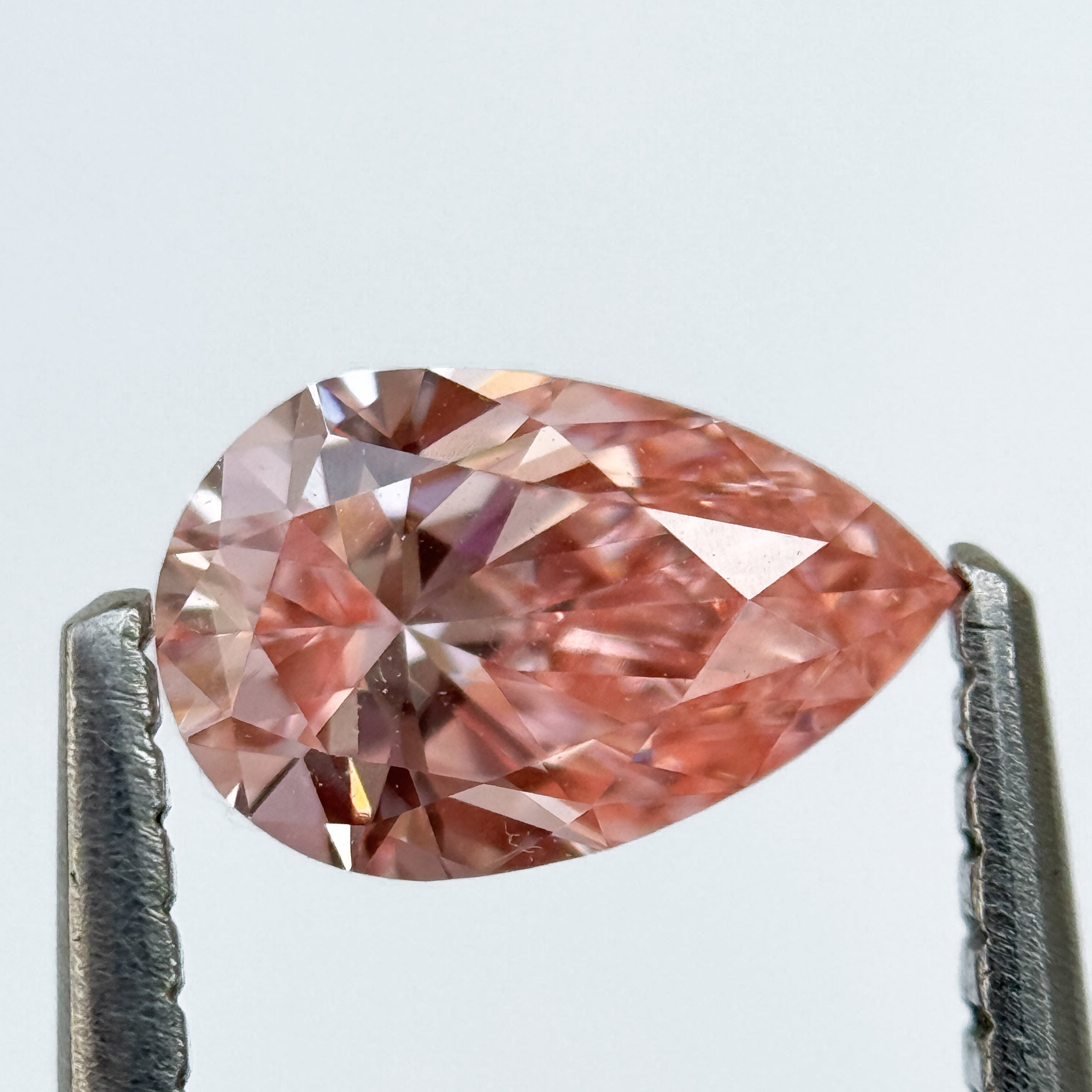 0.80 Ct Pear Brilliant Cut Pink Lab Grown Fancy Diamond