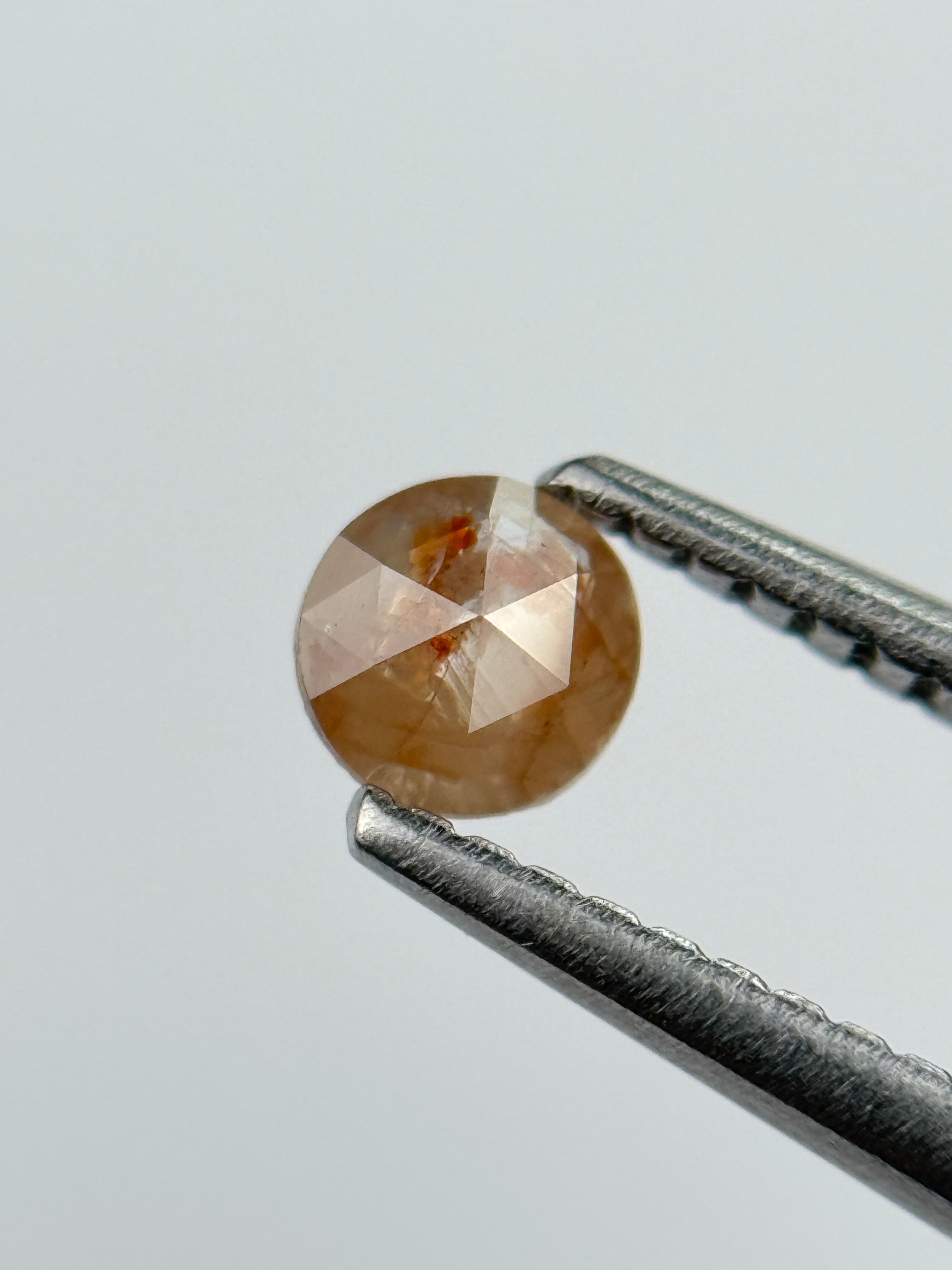 0.22 Ct Round Rose Cut Peach Natural Salt and Pepper Diamond
