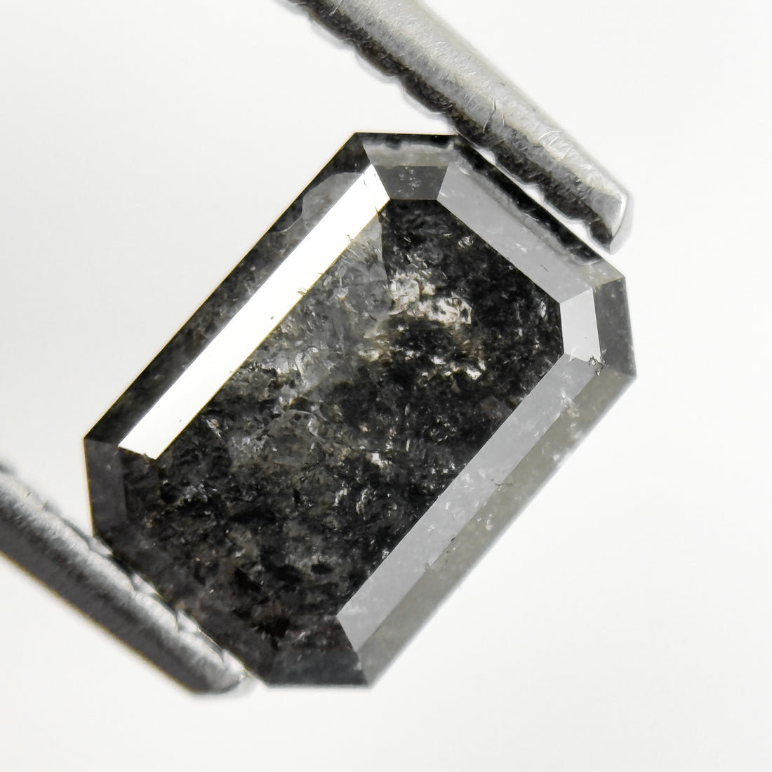 1.24 Ct Emerald Rose Cut Grey Natural Fancy Salt and Pepper Diamond