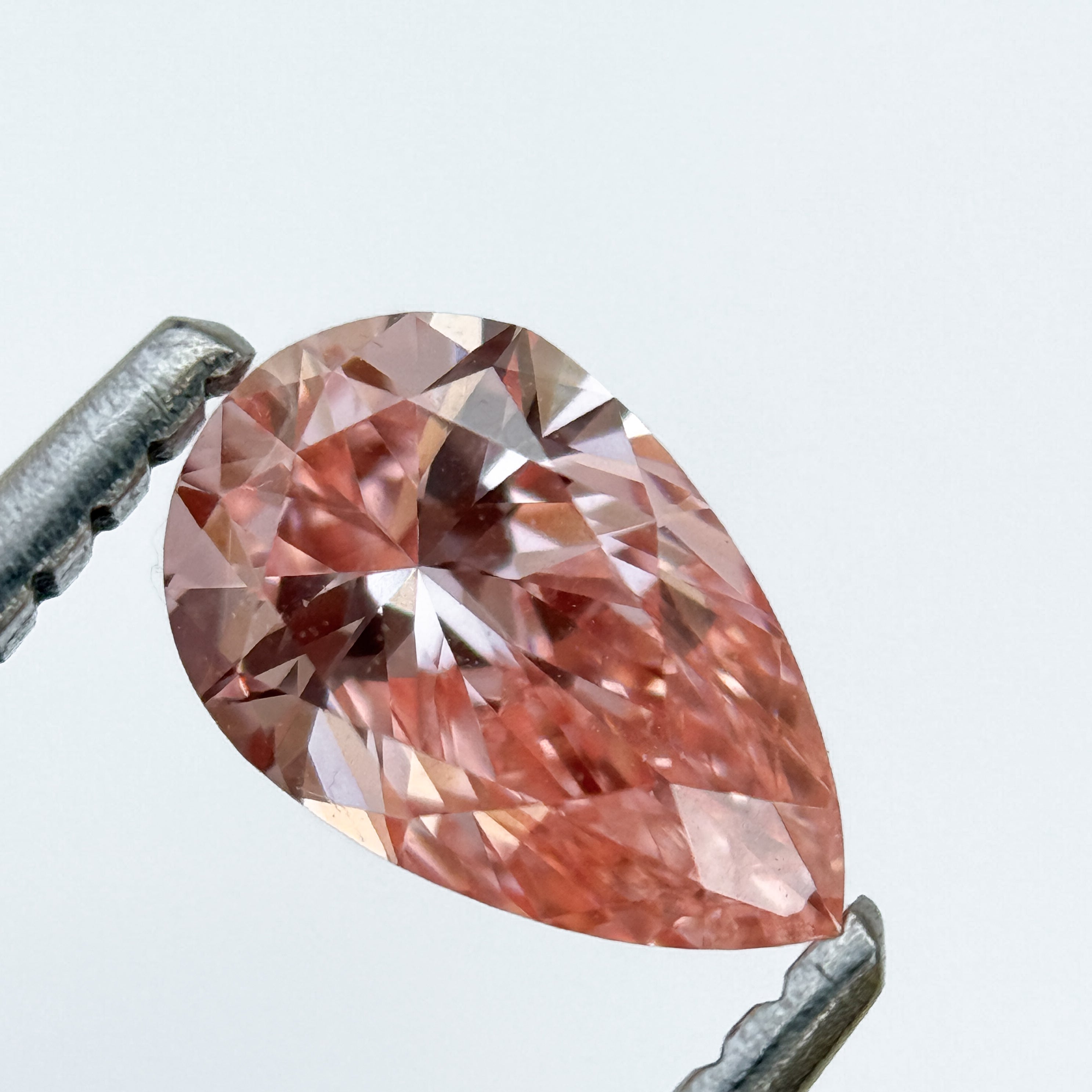 0.80 Ct Pear Brilliant Cut Pink Lab Grown Fancy Diamond
