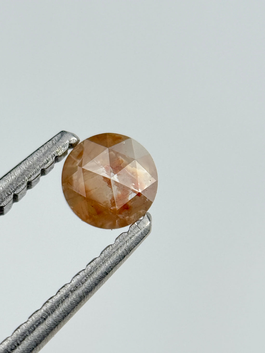 0.22 Ct Round Rose Cut Peach Natural Salt and Pepper Diamond