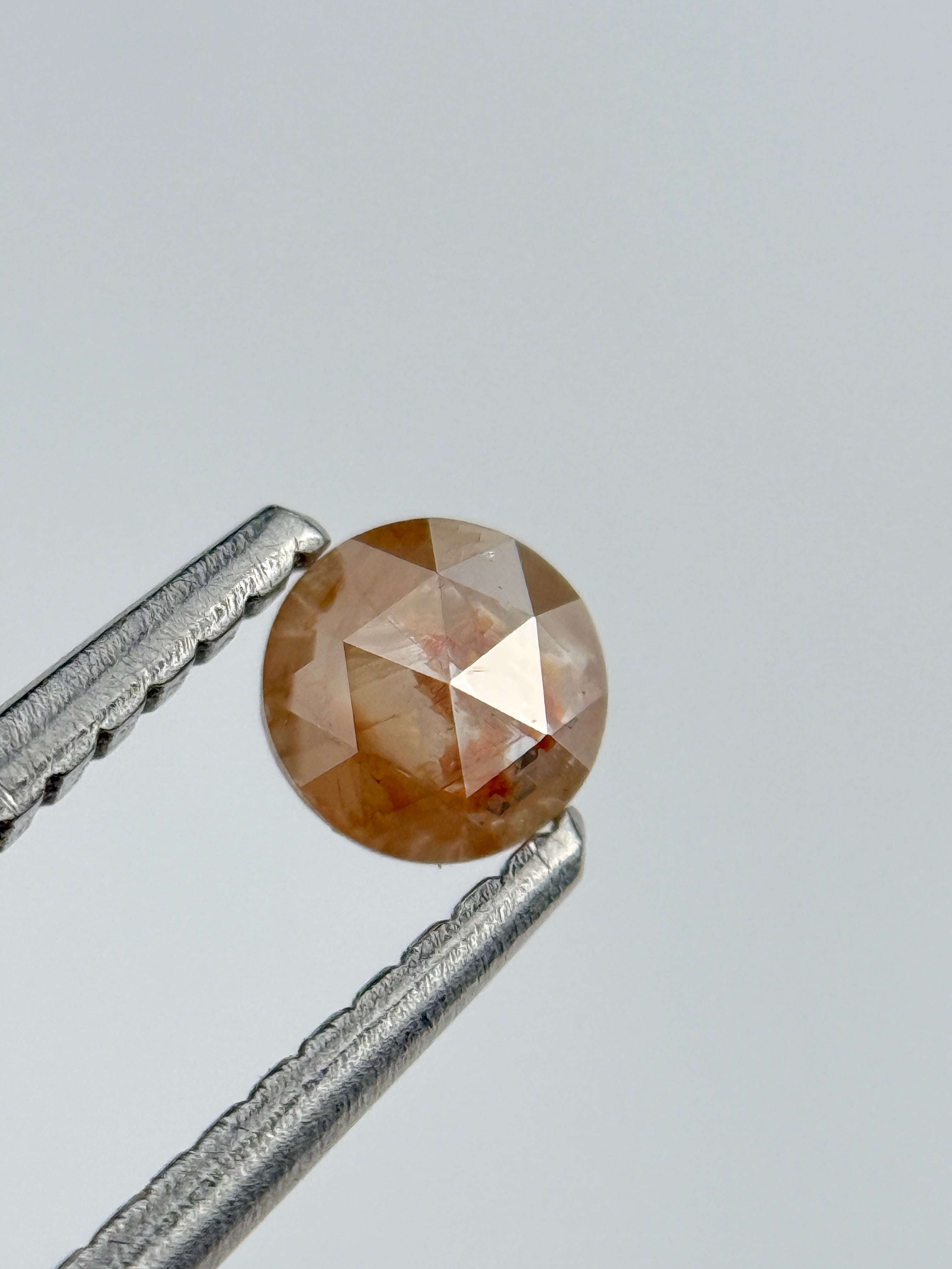 0.22 Ct Round Rose Cut Peach Natural Salt and Pepper Diamond