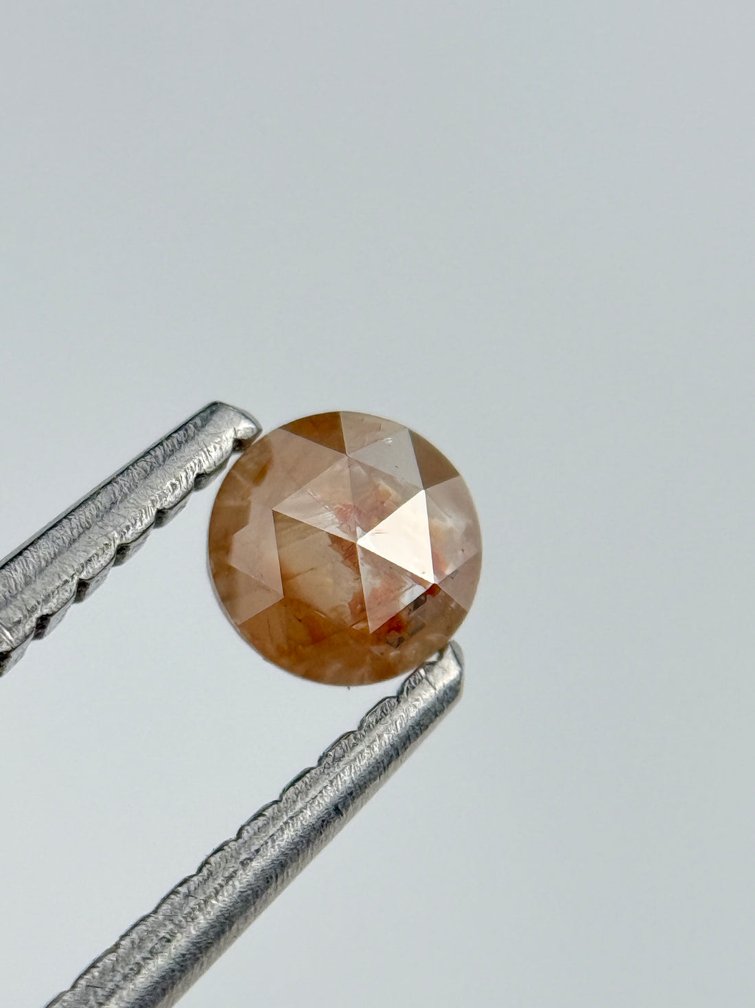 0.22 Ct Round Rose Cut Peach Natural Salt and Pepper Diamond