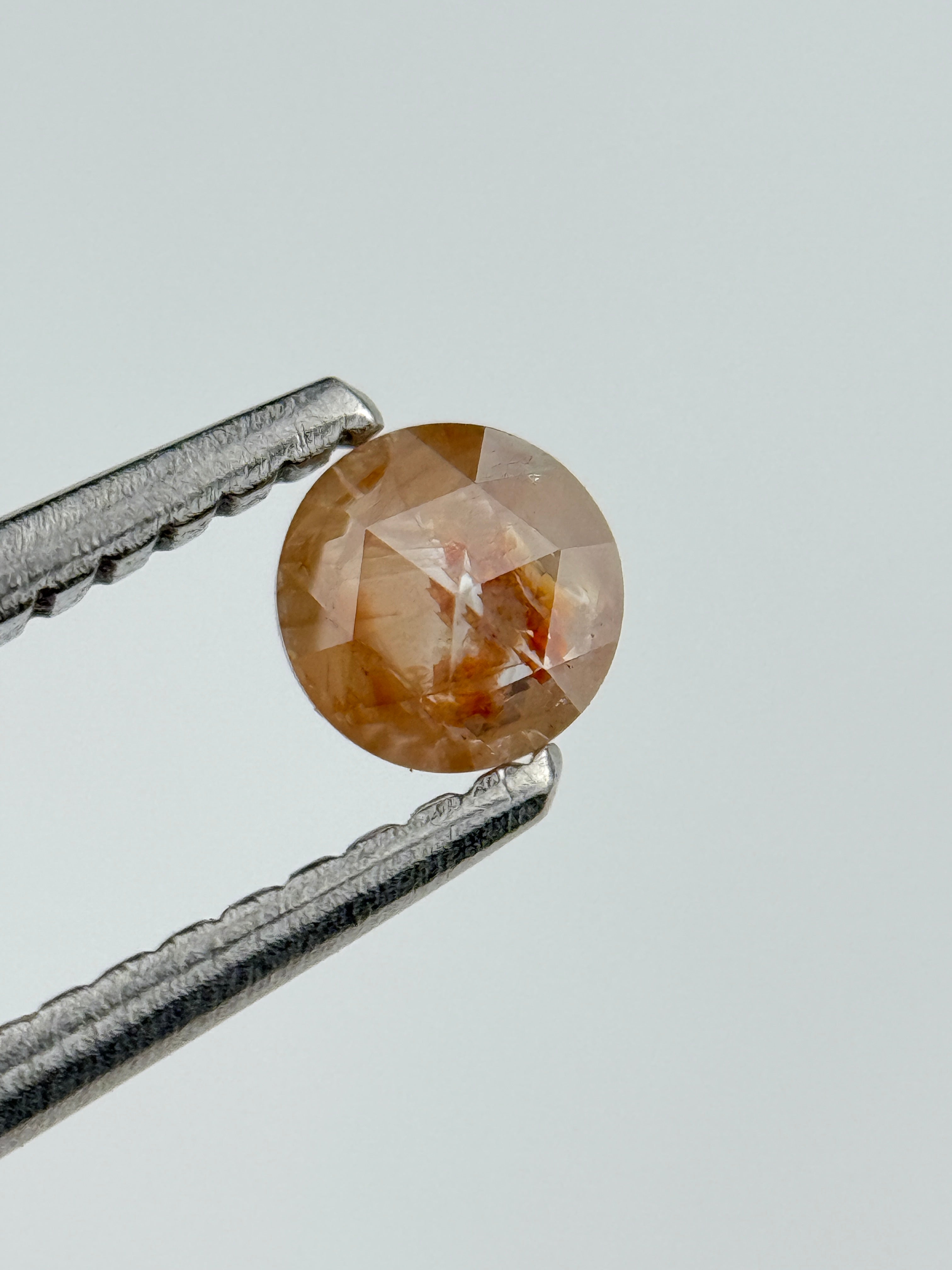 0.22 Ct Round Rose Cut Peach Natural Salt and Pepper Diamond