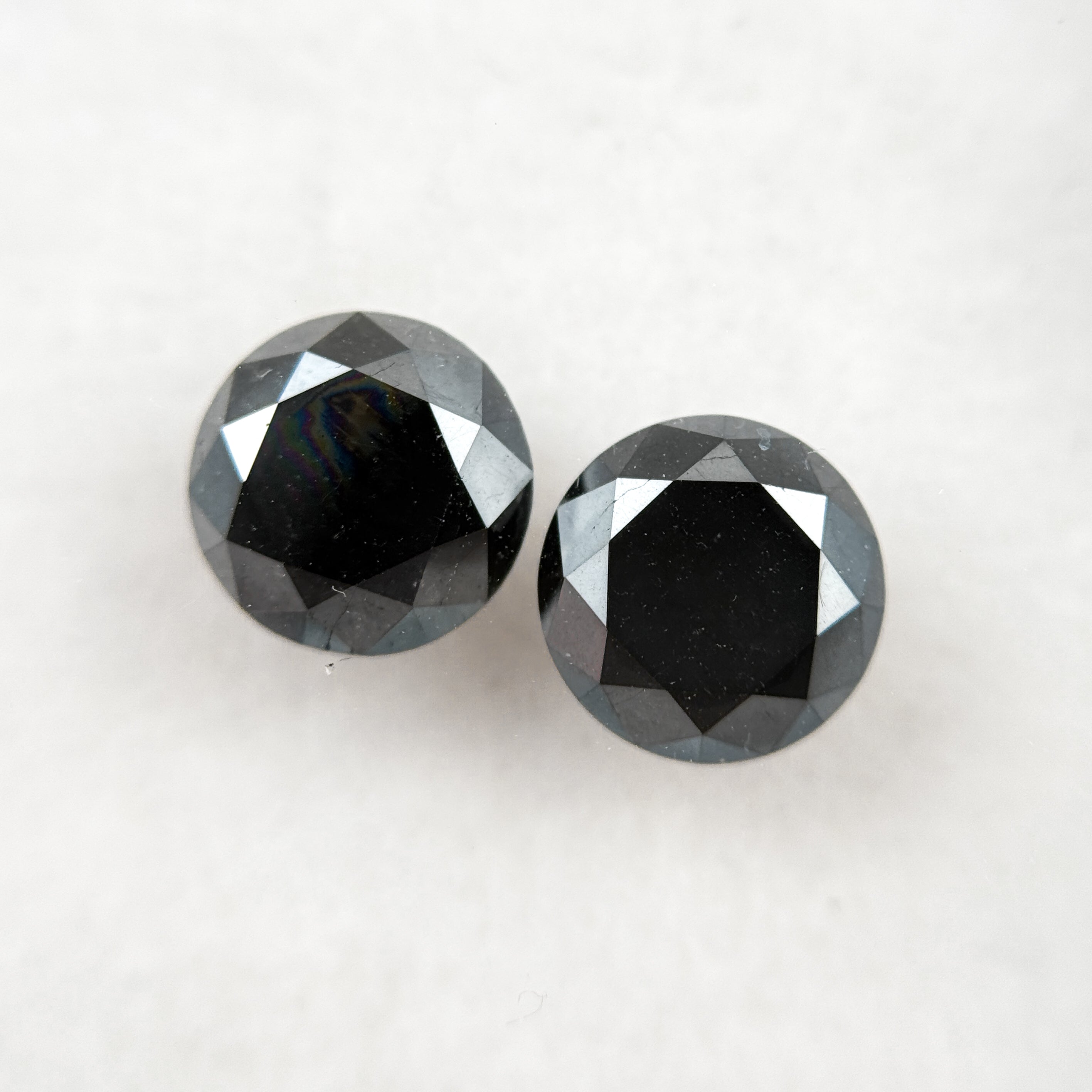 8 MM Round Brilliant Cut Black Natural Loose Diamond
