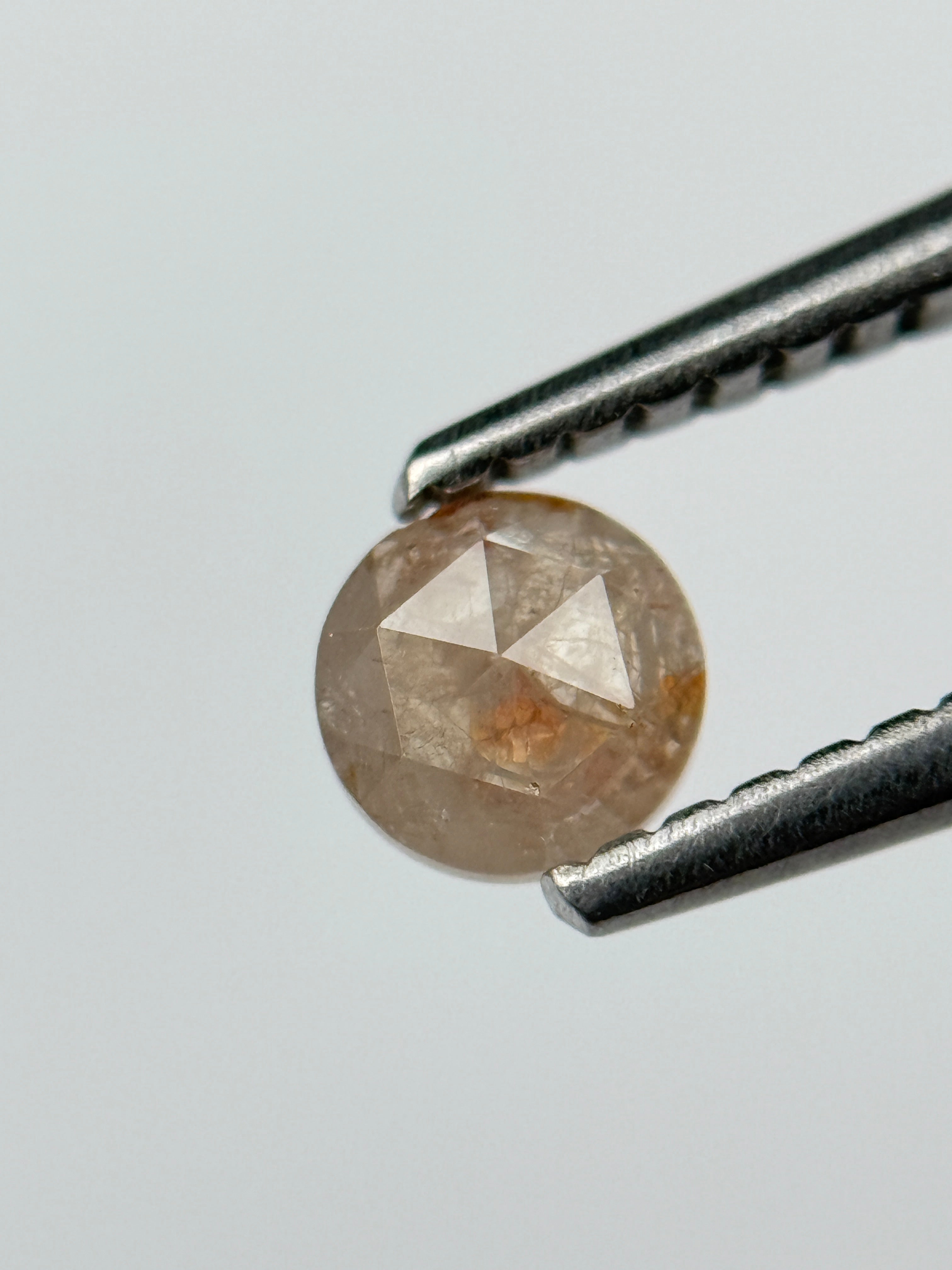 0.30 Ct Round Rose Cut Orange Natural Fancy Diamond