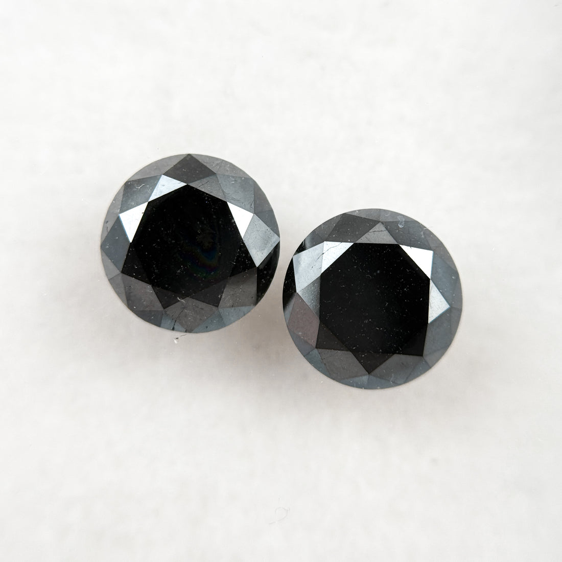 8 MM Round Brilliant Cut Black Natural Loose Diamond