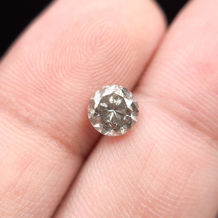 1.16 Ct Round Brilliant Cut Grey Natural Salt and Pepper Diamond