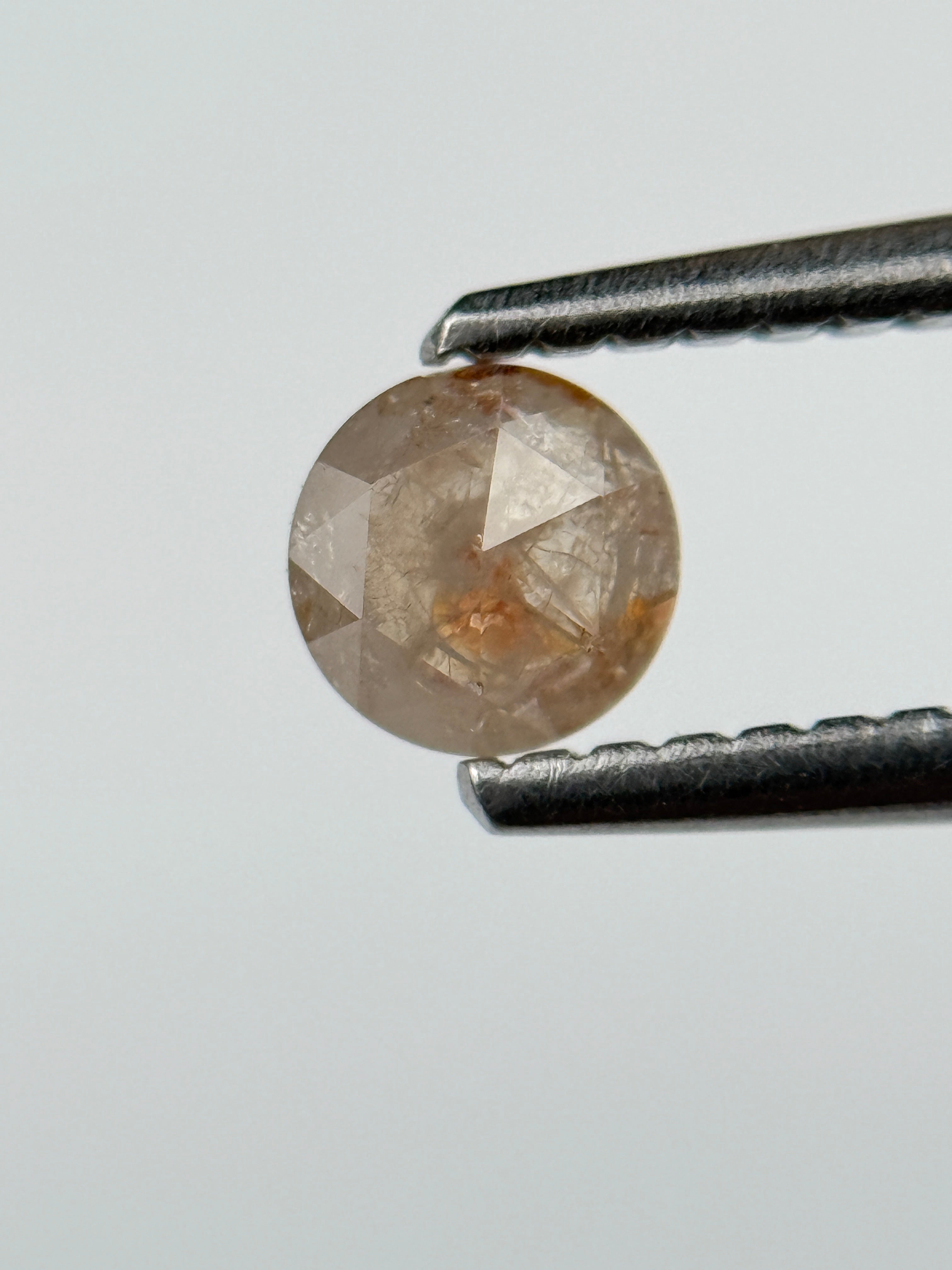 0.30 Ct Round Rose Cut Orange Natural Fancy Diamond