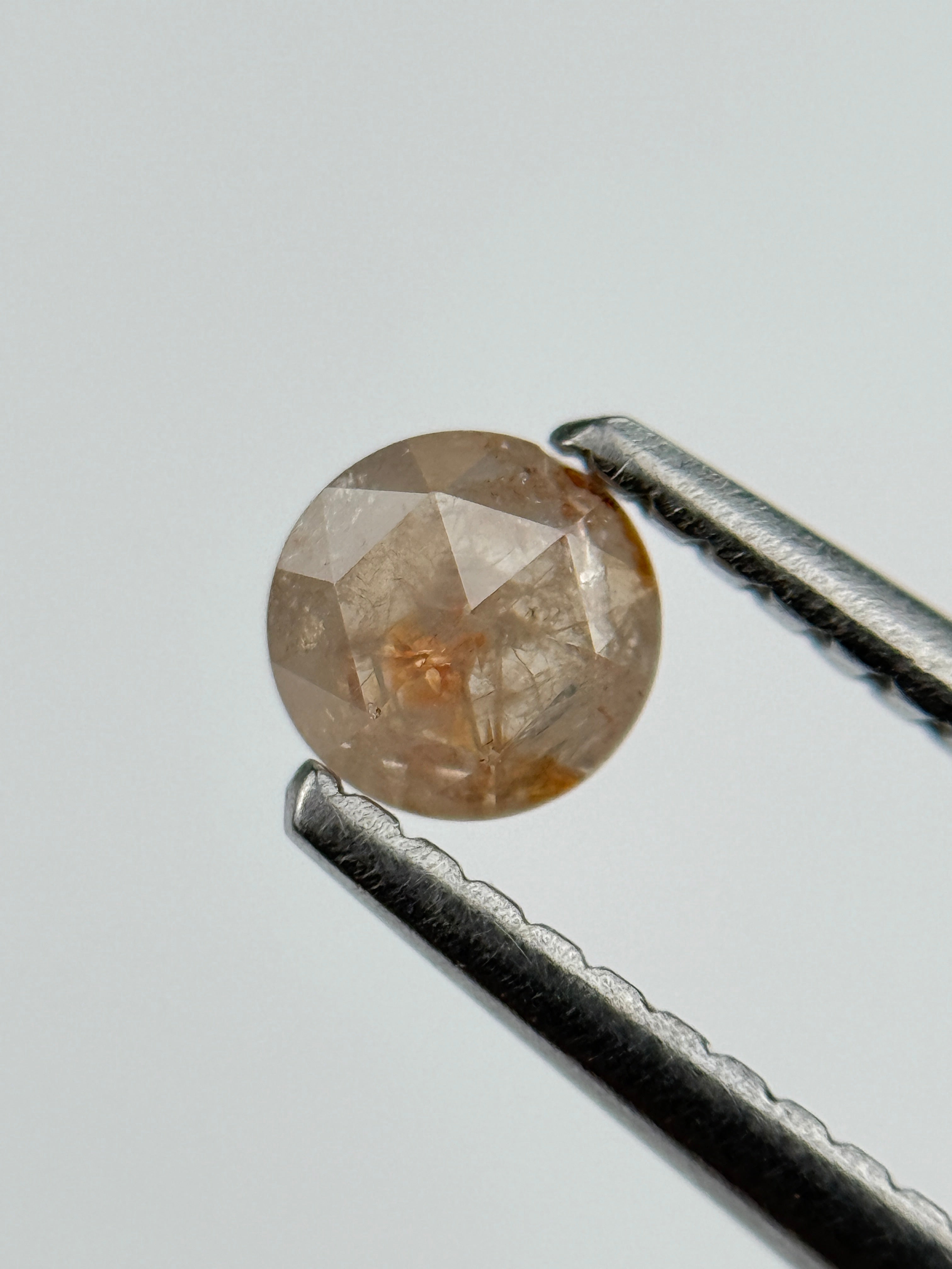 0.30 Ct Round Rose Cut Orange Natural Fancy Diamond