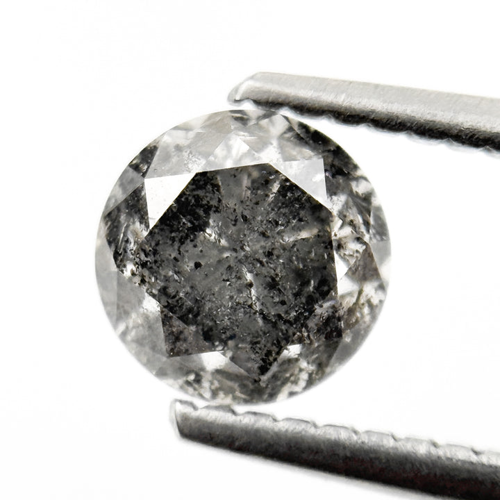 1.04 Ct Round Brilliant Cut Grey Natural Salt and Pepper Diamond