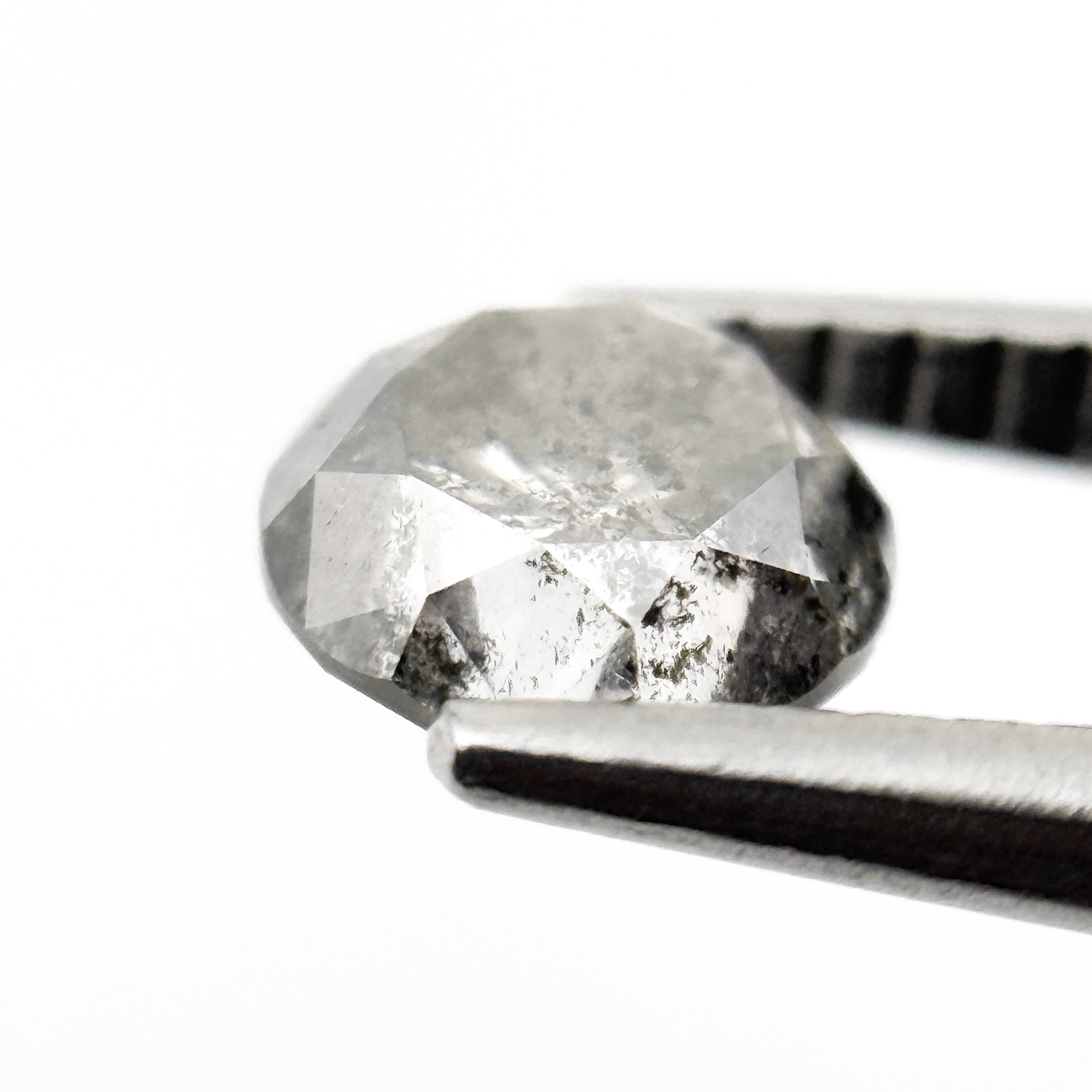 1.04 Ct Round Brilliant Cut Grey Natural Salt and Pepper Diamond
