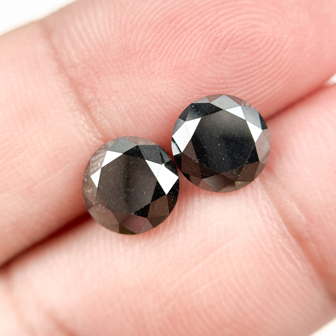 8 MM Round Brilliant Cut Black Natural Loose Diamond