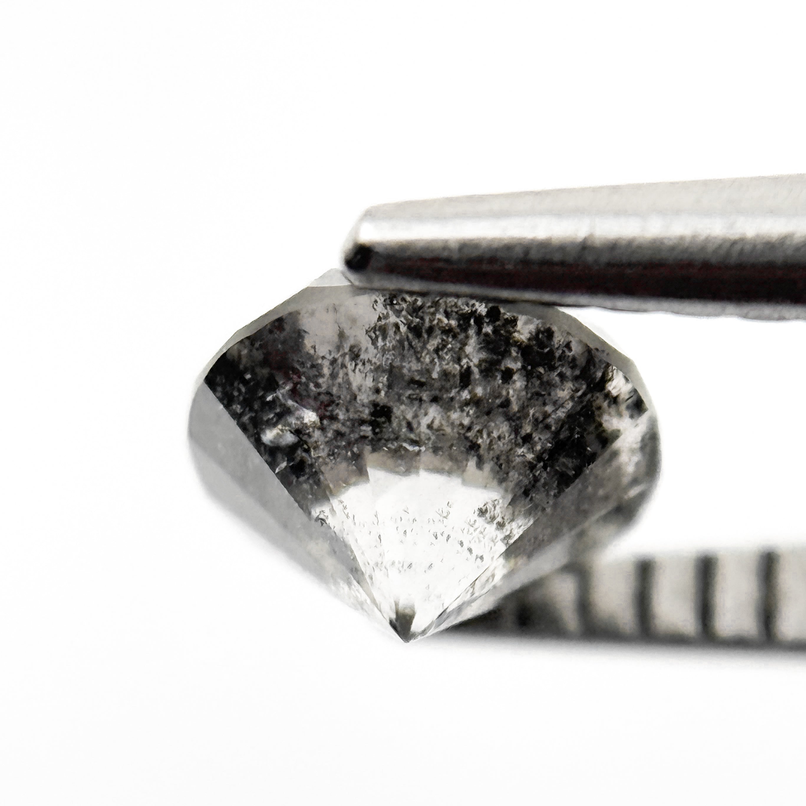1.04 Ct Round Brilliant Cut Grey Natural Salt and Pepper Diamond