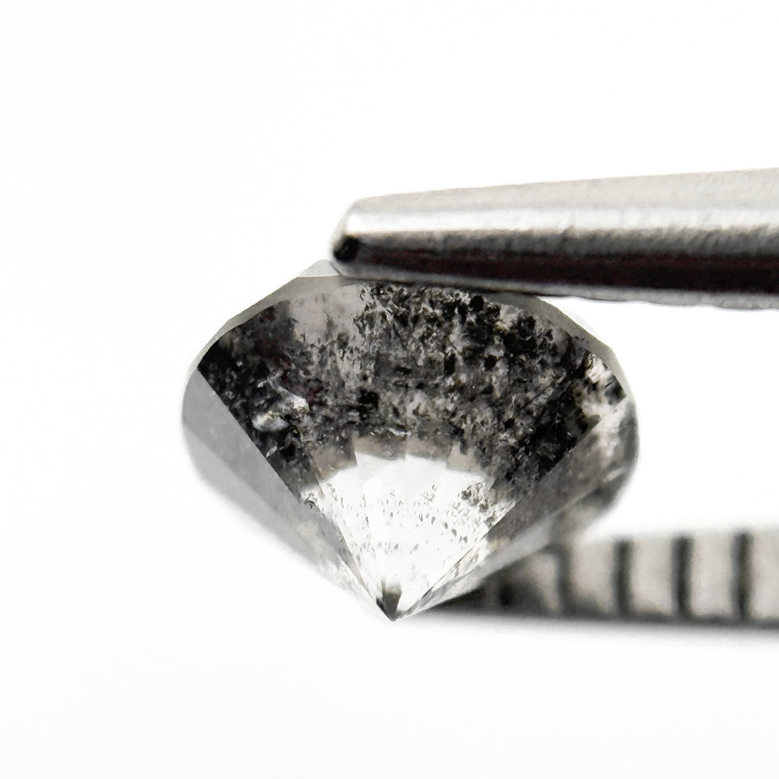 1.04 Ct Round Brilliant Cut Grey Natural Salt and Pepper Diamond